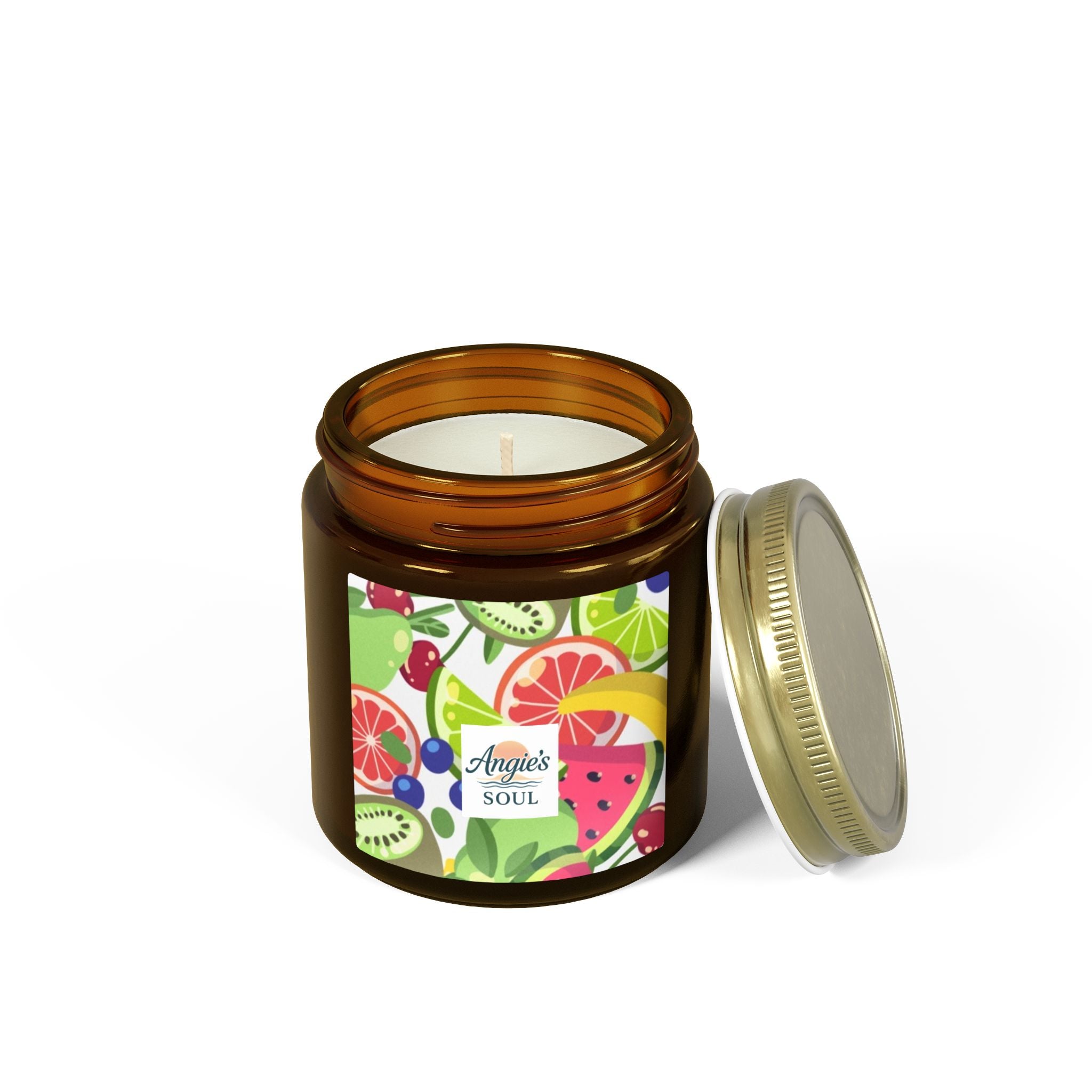 Coconut Apricot Scented Candle — Tropical Fruit Soy Jar (4oz/9oz)