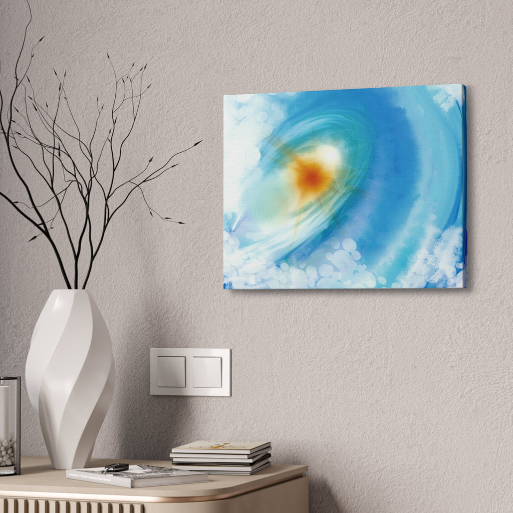 Abstract Ocean Vortex Canvas Print — Blue Swirl Wall Art