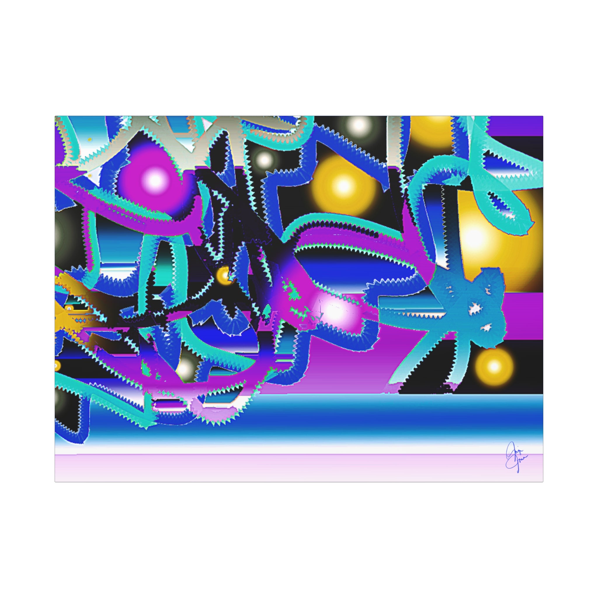 Contemporary City Lights Matte Canvas Wall Art — Stretched 1.25"