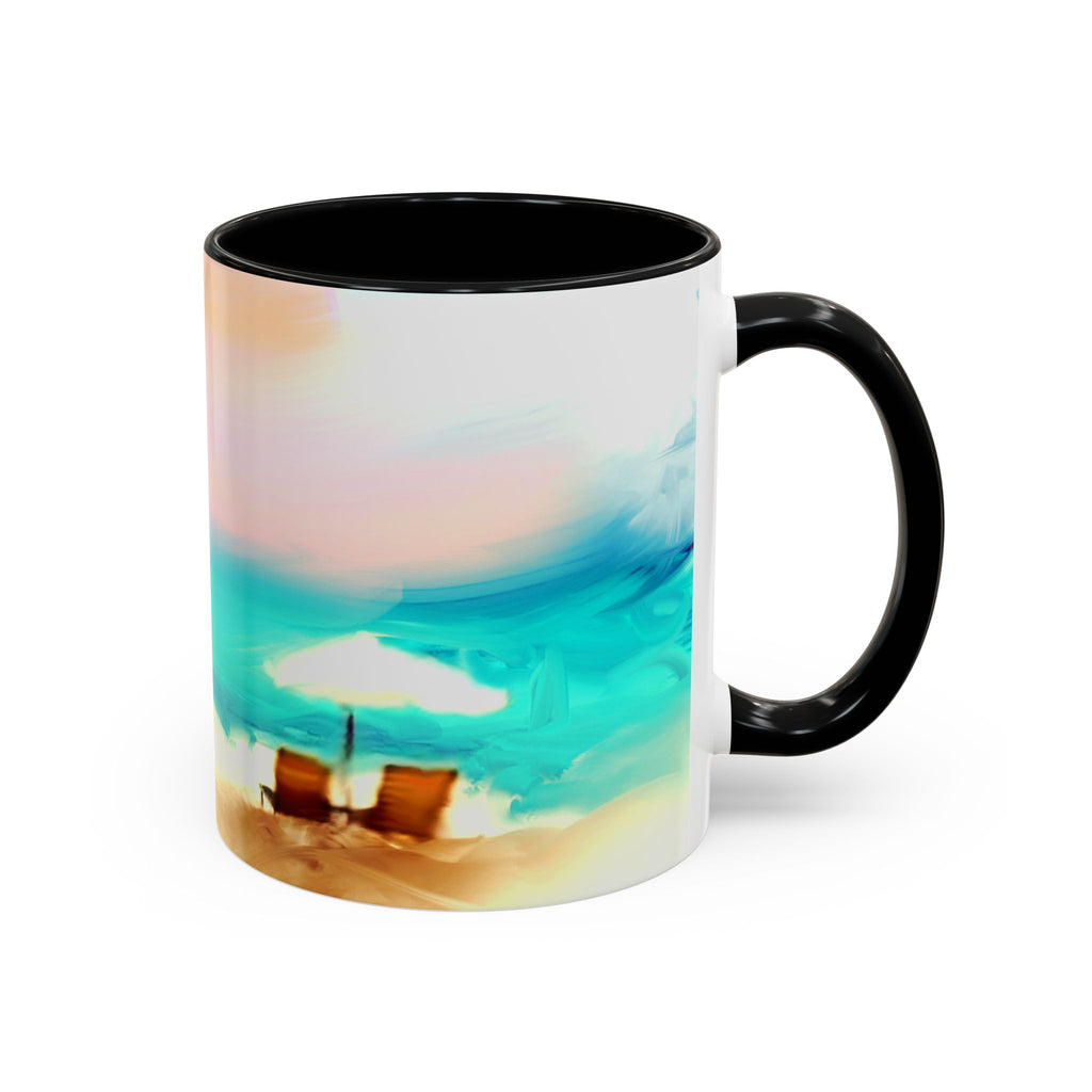 Beach Sunrise Accent Coffee Mug — Tropical Ocean Scene 11/15oz