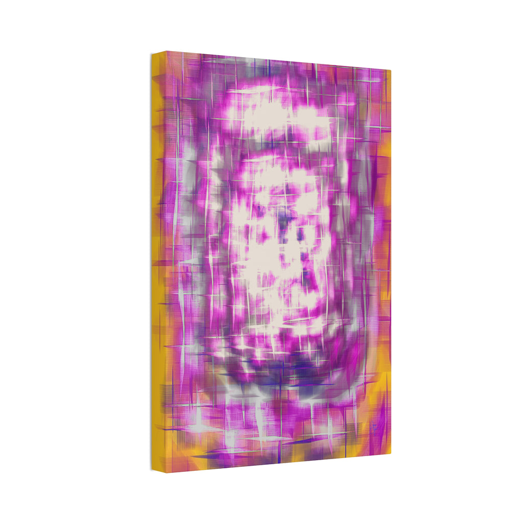 Purple Abstract Stretched Canvas Wall Art — Pink White Geometric Texture