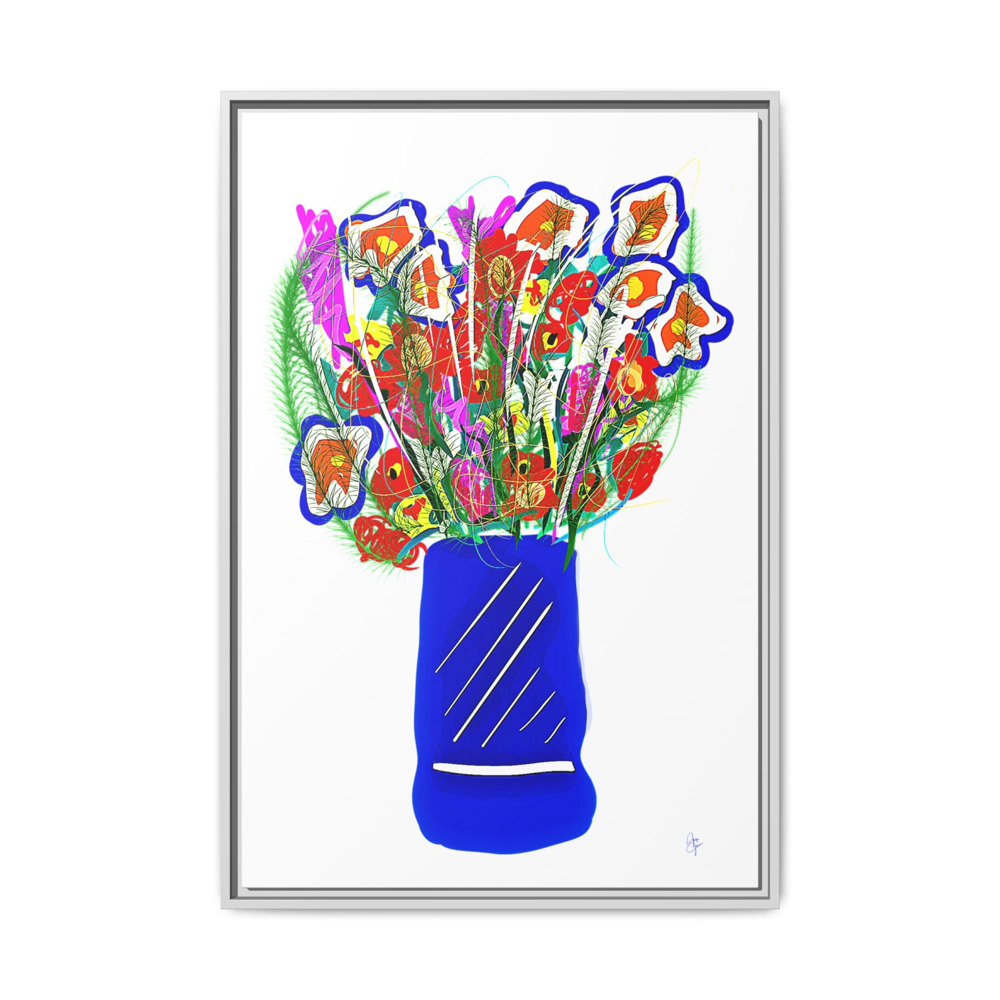 Floral Bouquet Matte Canvas Print — Framed Wall Art
