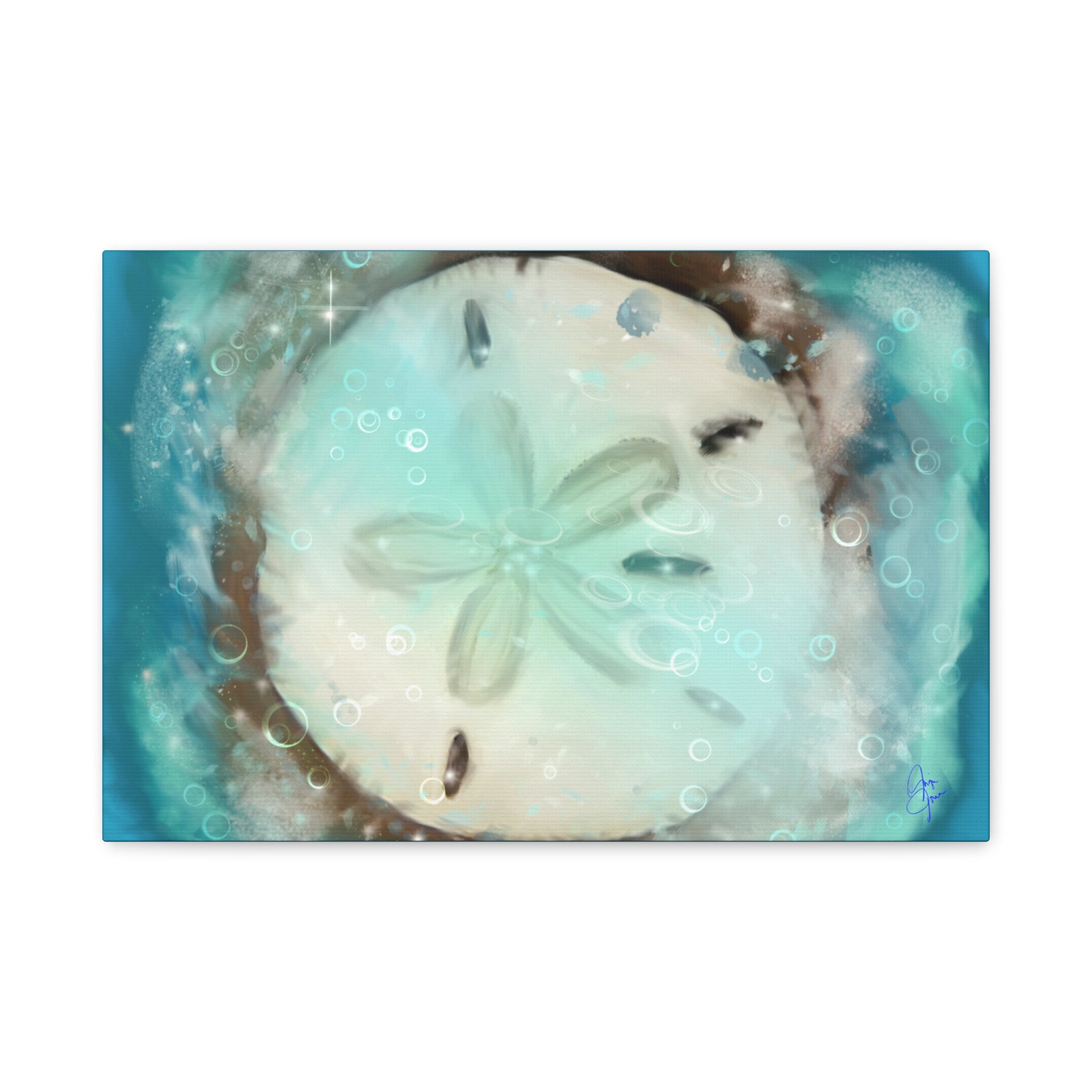 Sand Dollar Ocean Canvas Wall Art — Beach Coastal Nautical Decor