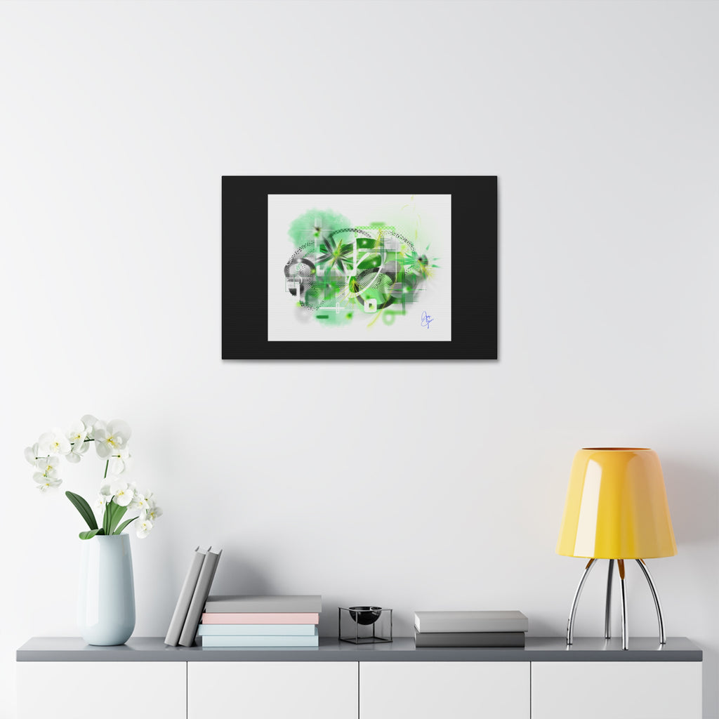 Abstract Green Geometric Canvas Stretched Print