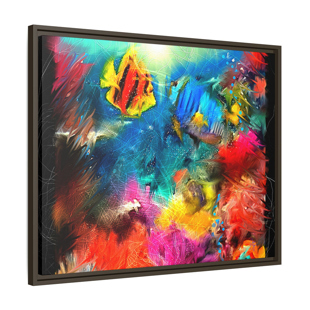 Framed Abstract Color Explosion Canvas — Vibrant Multi‑Color Wall Art