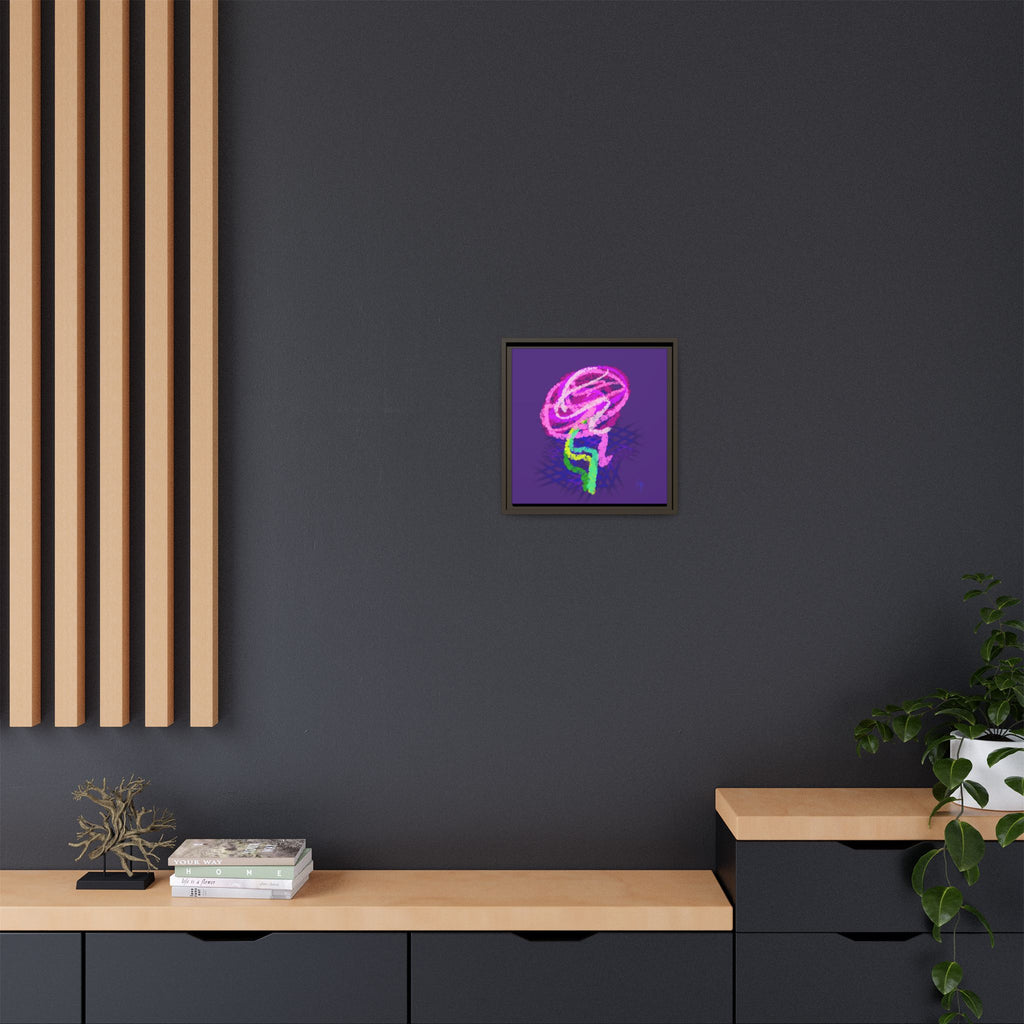 Framed Matte Canvas - Neon Rose Abstract Wall Art