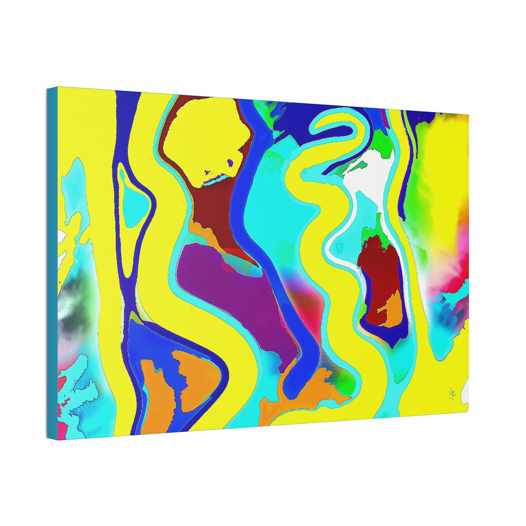 Abstract Neon Wave Canvas Art — Vibrant Stretched 1.5" Wall Decor