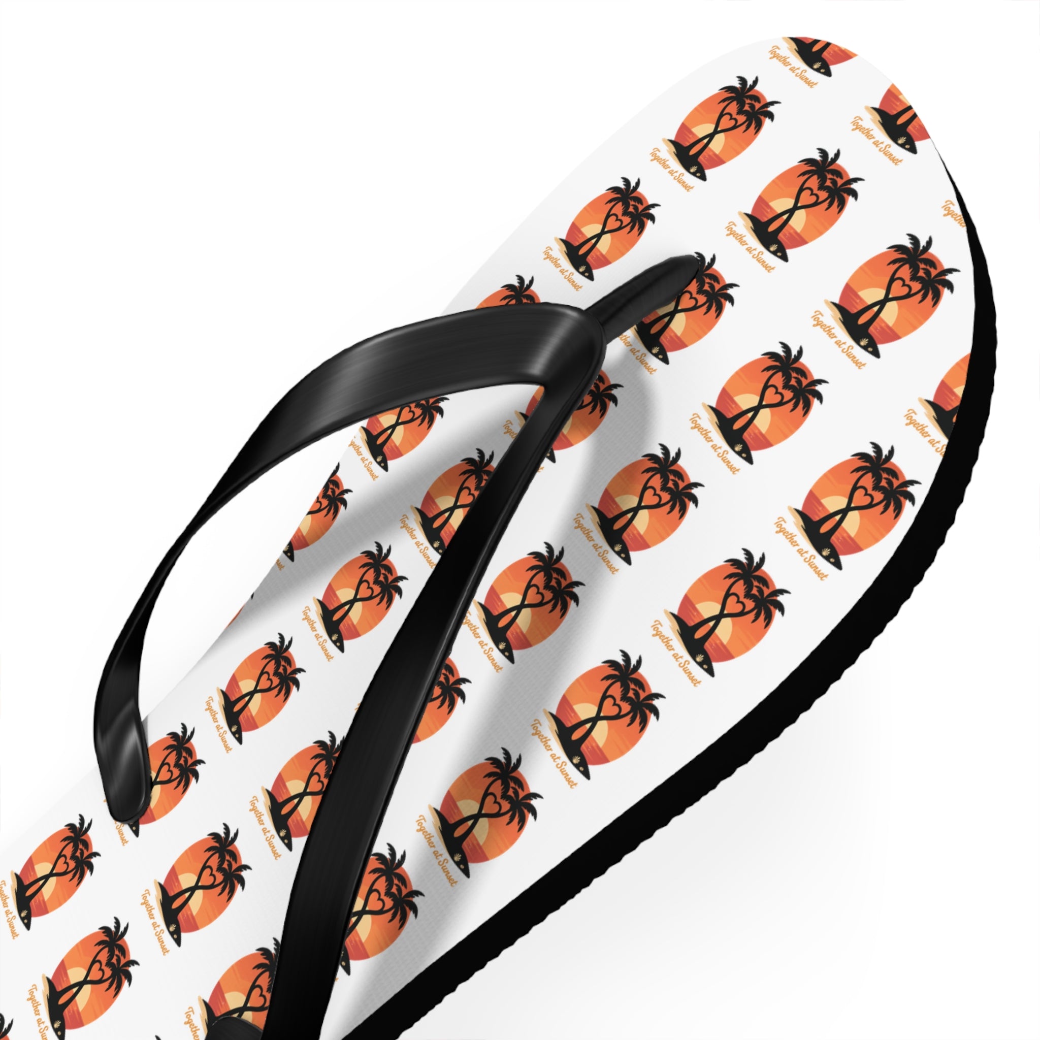 Palm Tree Sunset Flip Flops – Tropical Beach Pattern Sandals