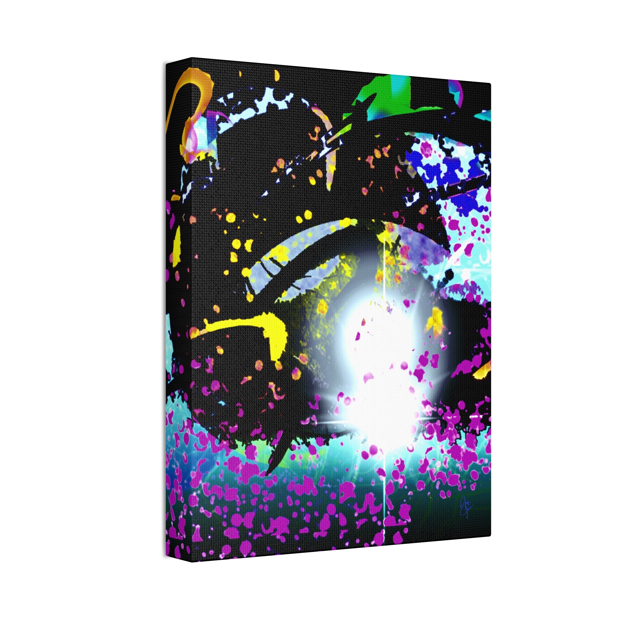 Abstract Neon Splash Canvas Print — Vibrant Galaxy-Inspired Wall Art (Stretched 1.5")
