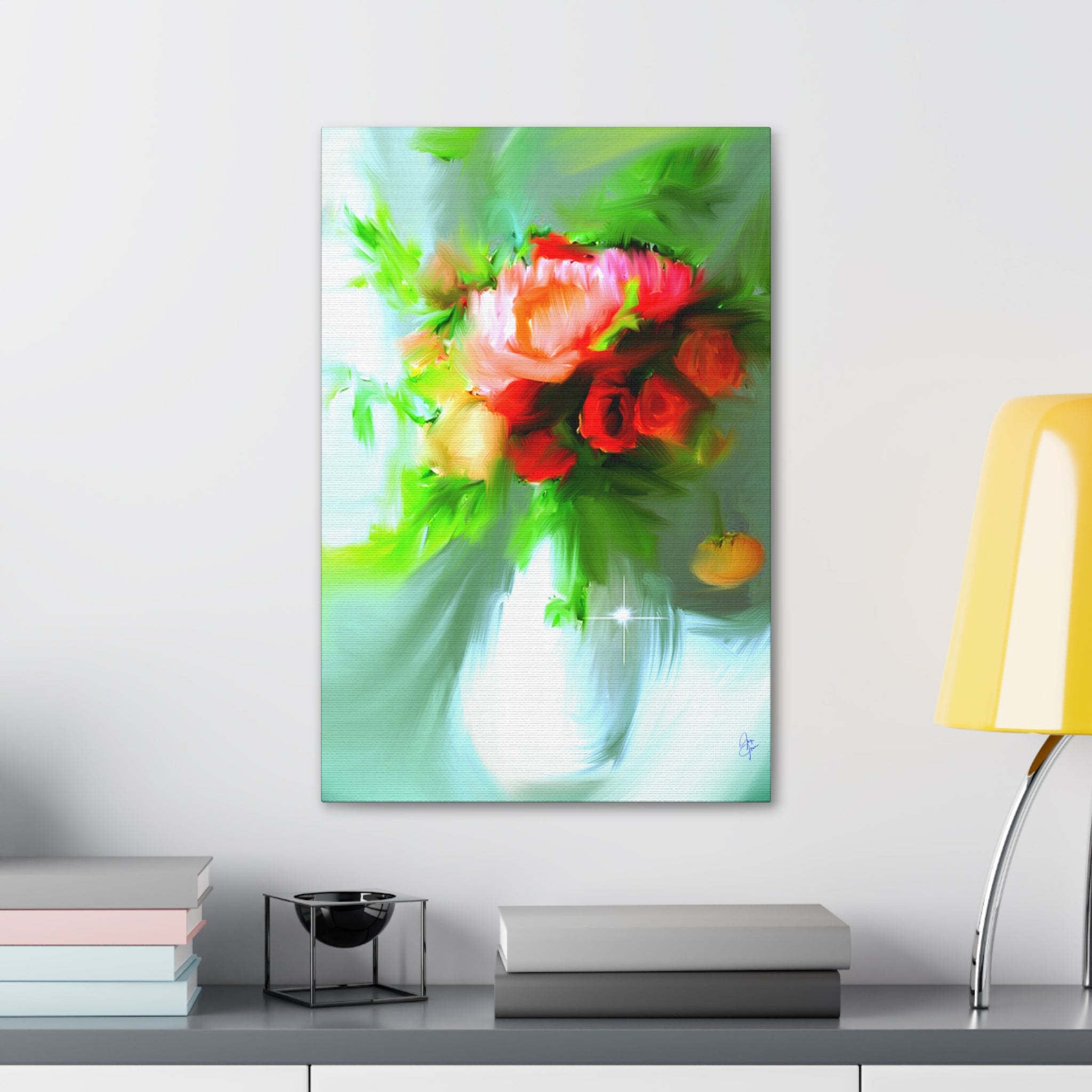 Vibrant Floral Bouquet Canvas Wall Art — Stretched 1.5"