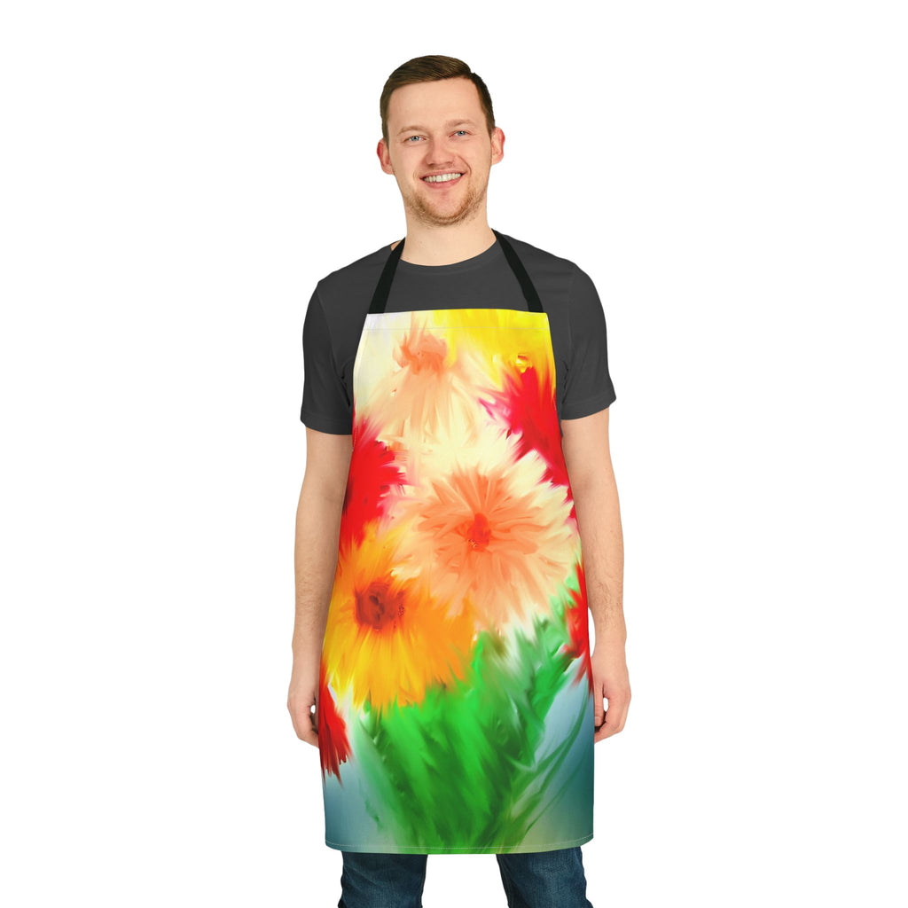 Floral Watercolor Apron — Bright Bouquet Kitchen Apron