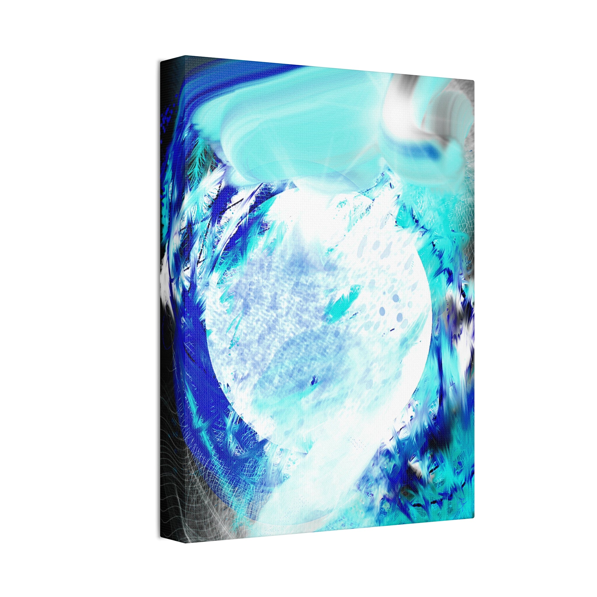 Abstract Blue Moon Canvas Print — Stretched 1.5" Wall Art