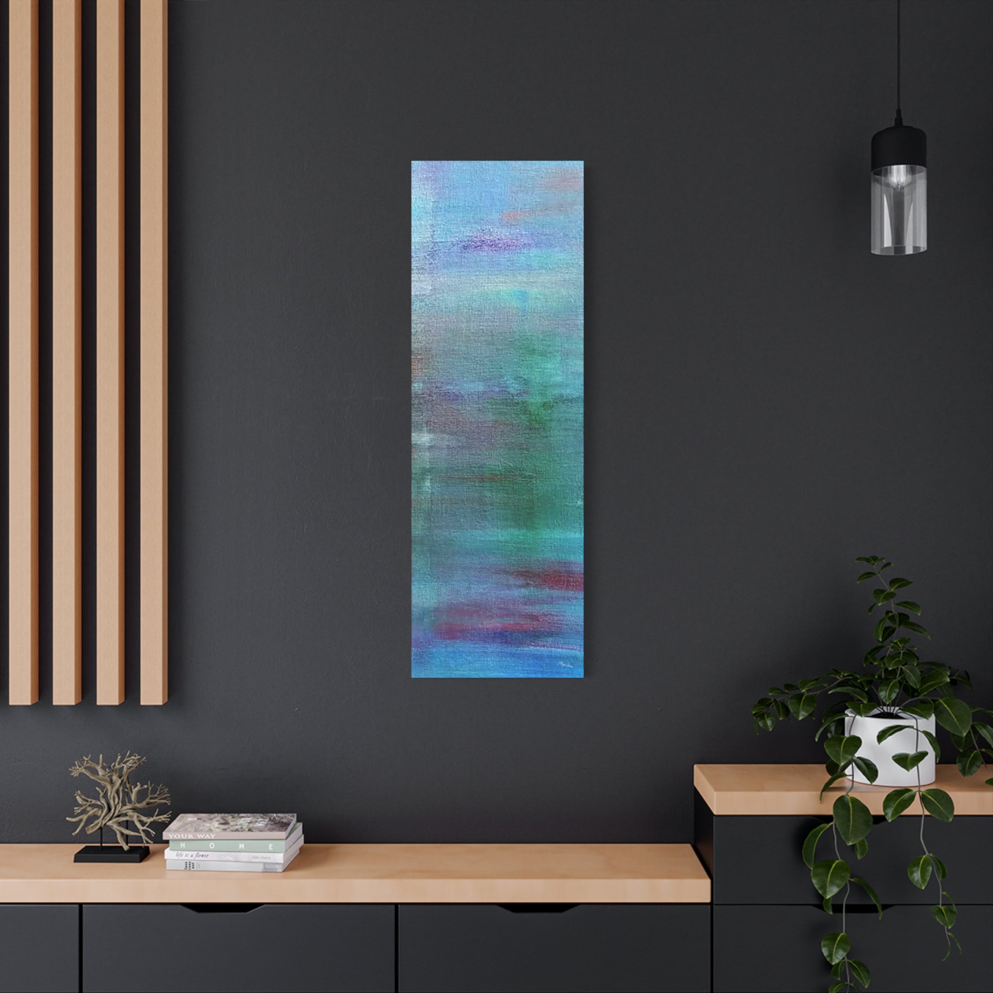 Abstract Blue-Green Matte Canvas Print – Stretched 1.25" Wall Art