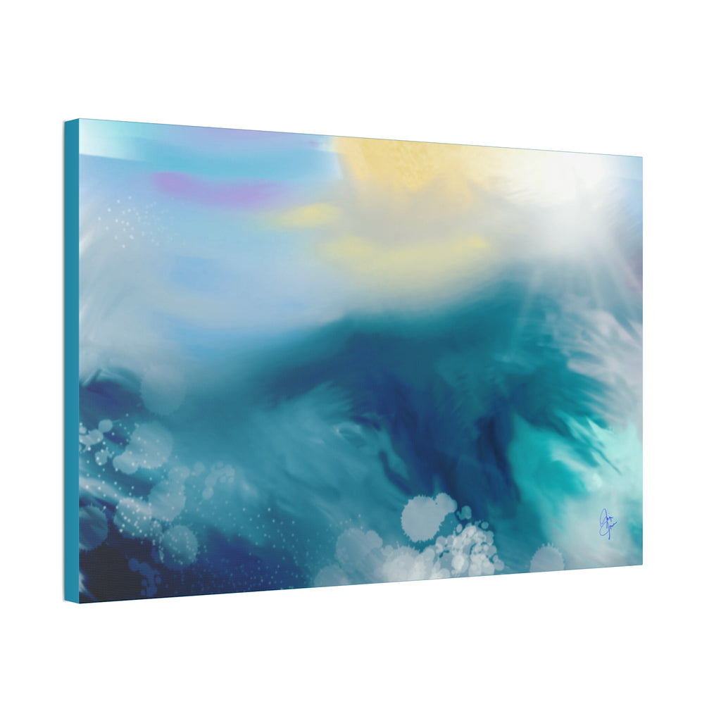 Ocean Sunrise Abstract Canvas Print — Stretched 1.5"