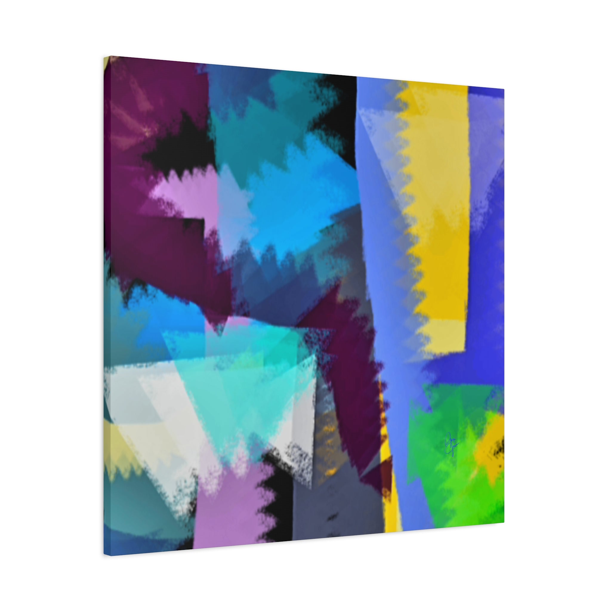 Abstract Color Burst Canvas Print — Vibrant Geometric Wall Art