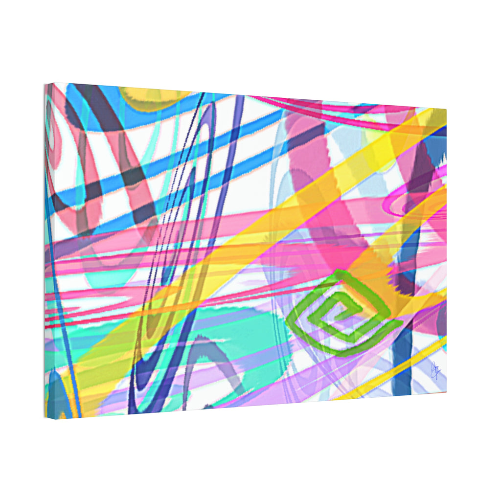 Abstract Rainbow Scribble Canvas – Colorful Modern Wall Art (1.5" Stretched)
