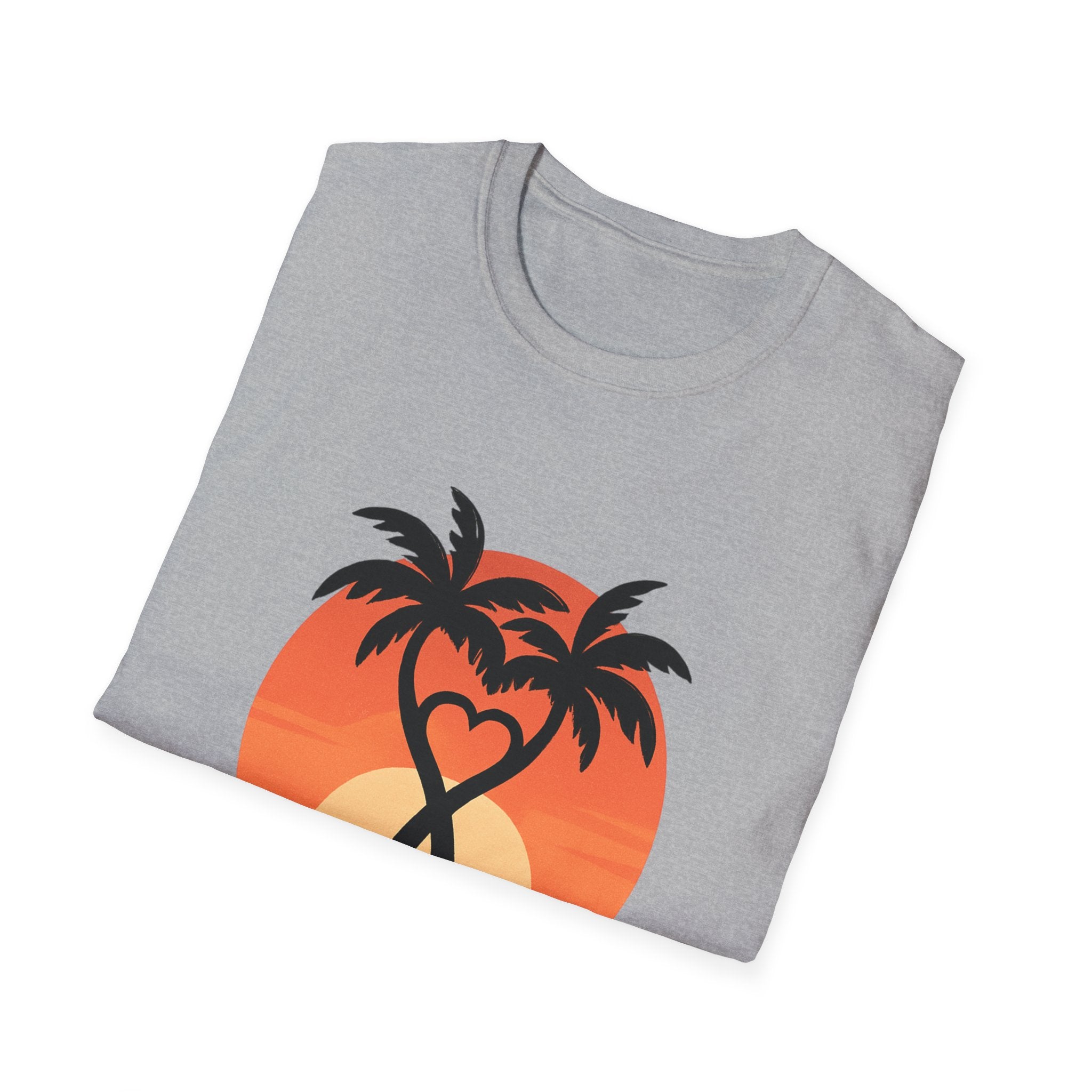 Sunset Palm T-Shirt — "Together at Sunset" Romantic Beach Tee