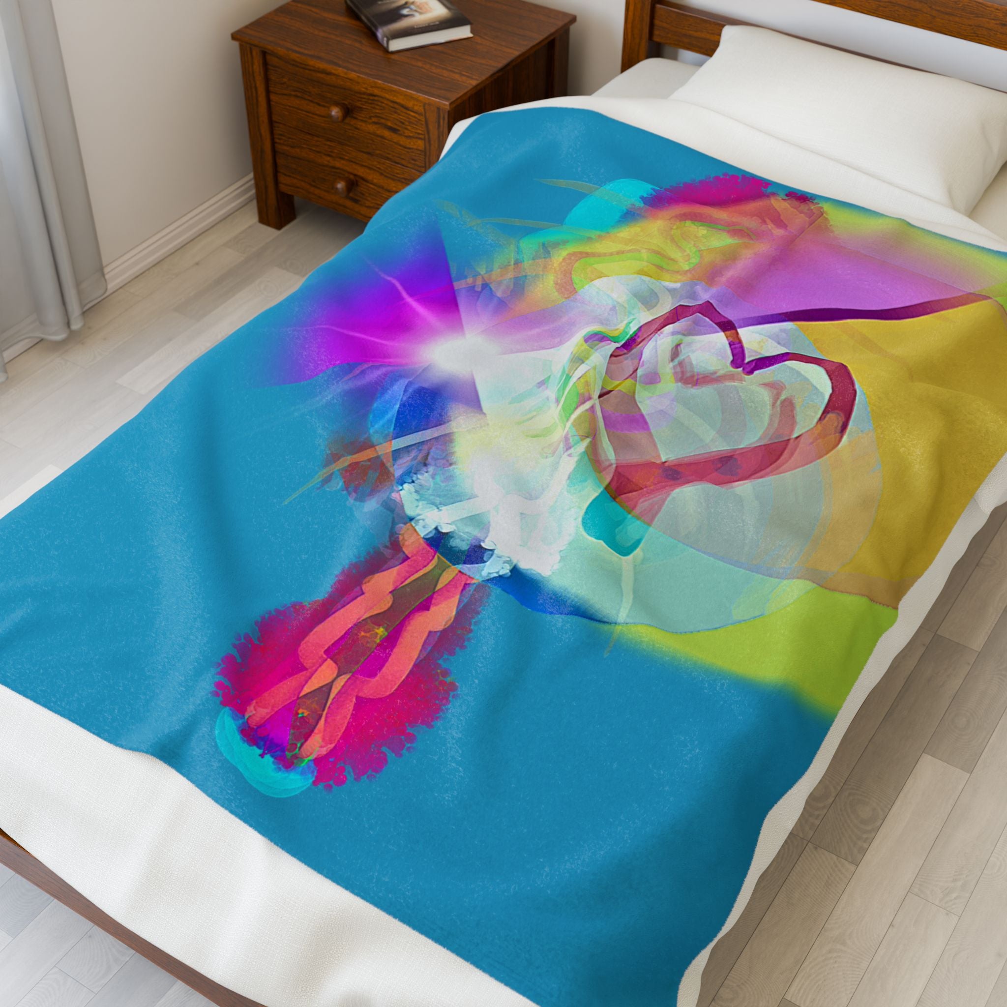 Colorful Heart Dream Velveteen Plush Blanket "God's Love"– Cozy Abstract Love Throw
