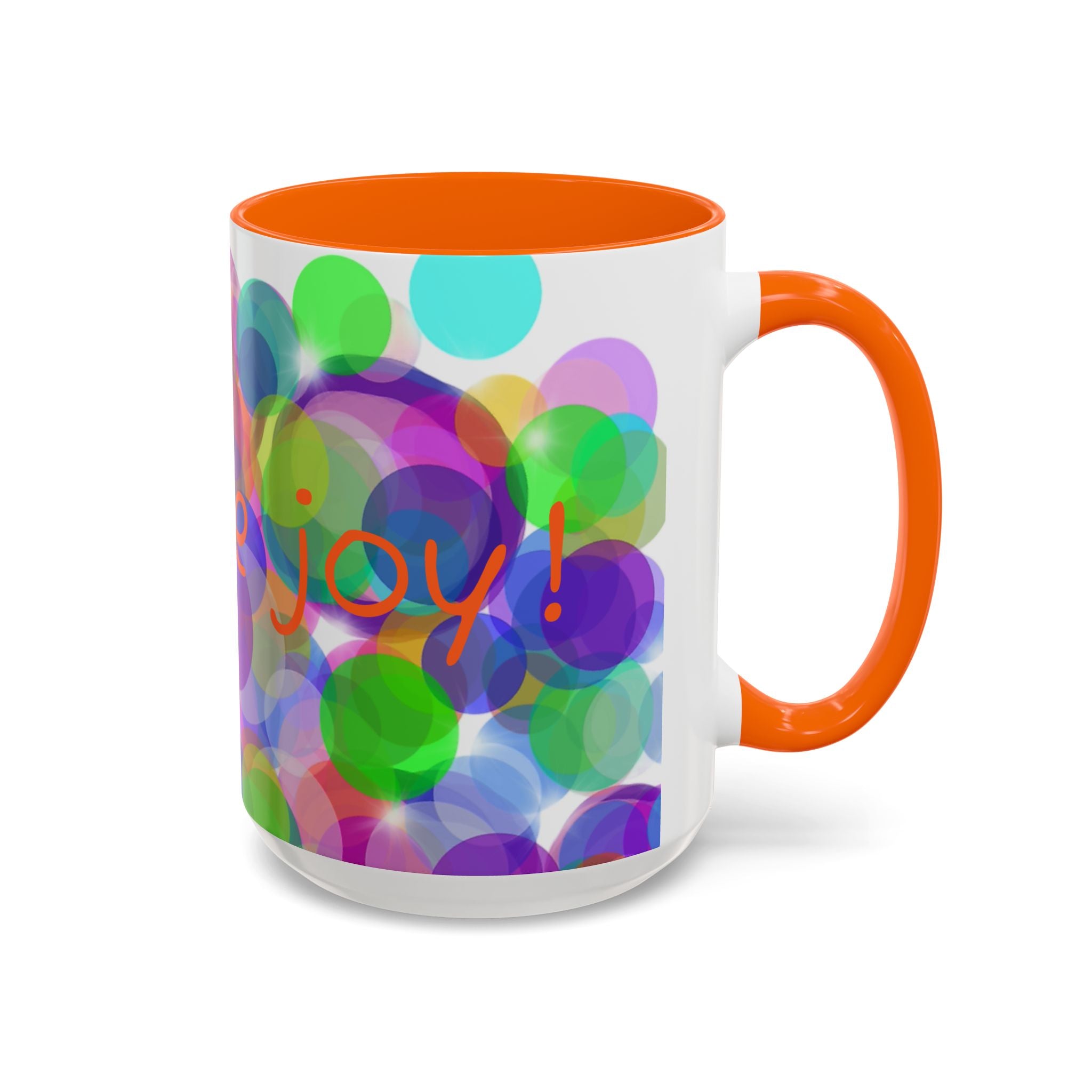 Colorful Bokeh "Choose Joy!" Accent Coffee Mug (11/15oz)