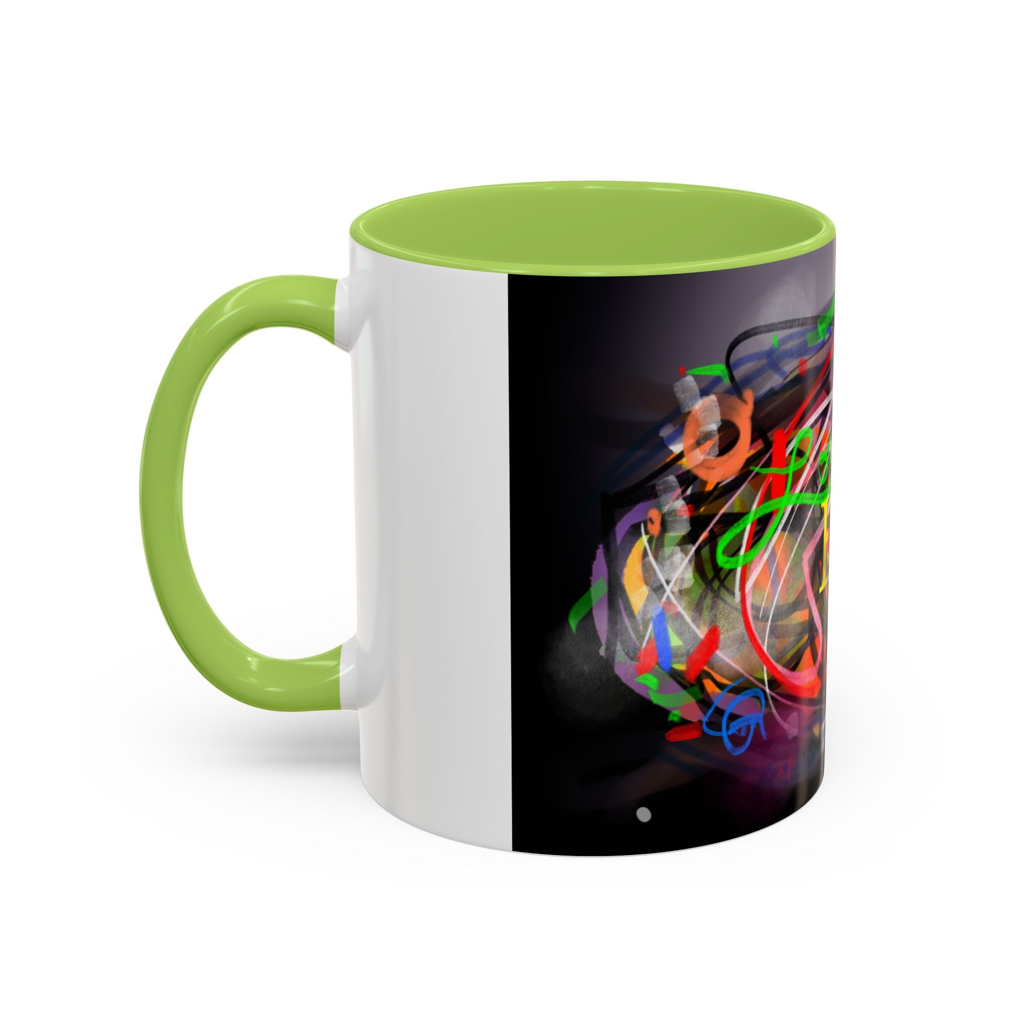 Abstract 'Live Your Life' Accent Coffee Mug — Colorful Artistic Ceramic Mug (11/15oz)