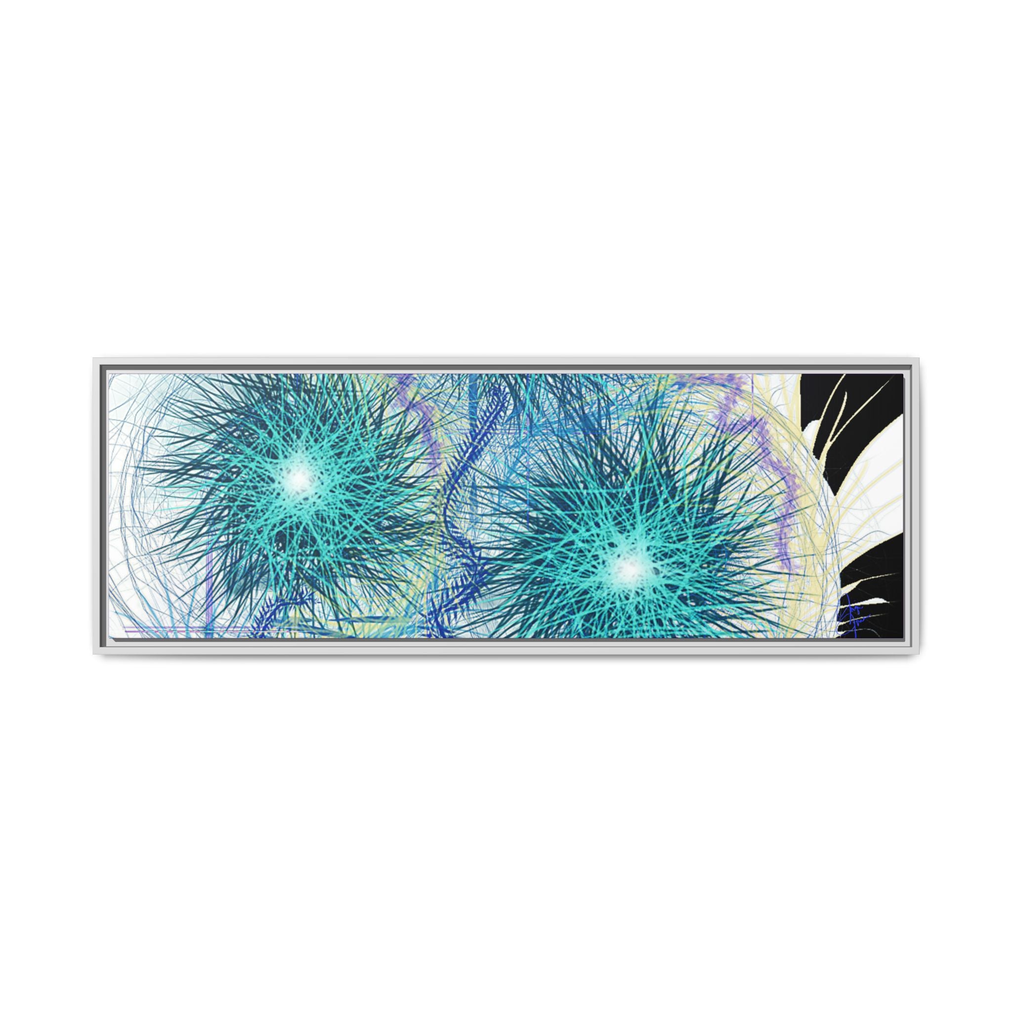 Dandelion Abstract Print Matte Canvas Framed Wall Art