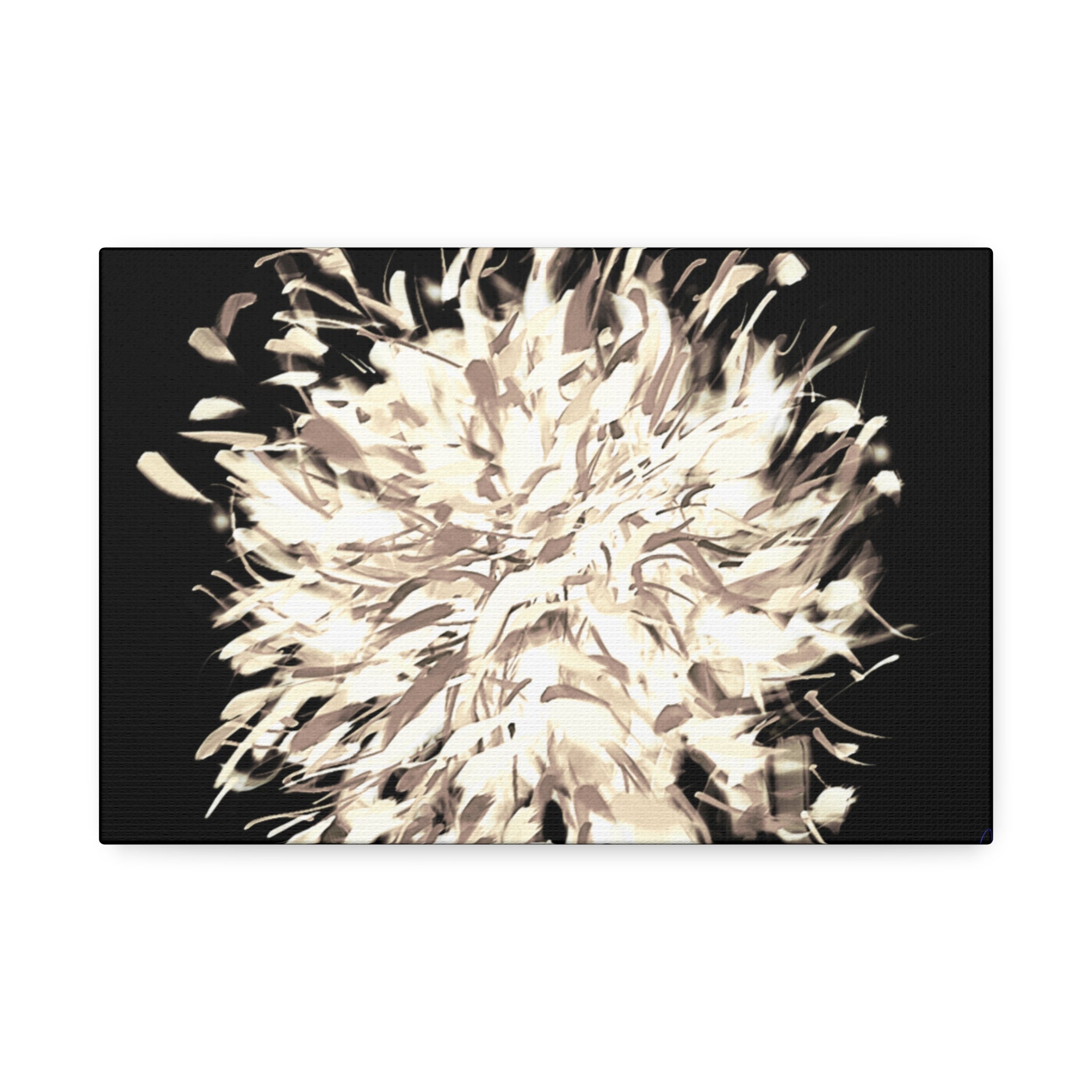 Abstract Floral Canvas Print – Neutral Burst Wall Art, Stretched 1.5"