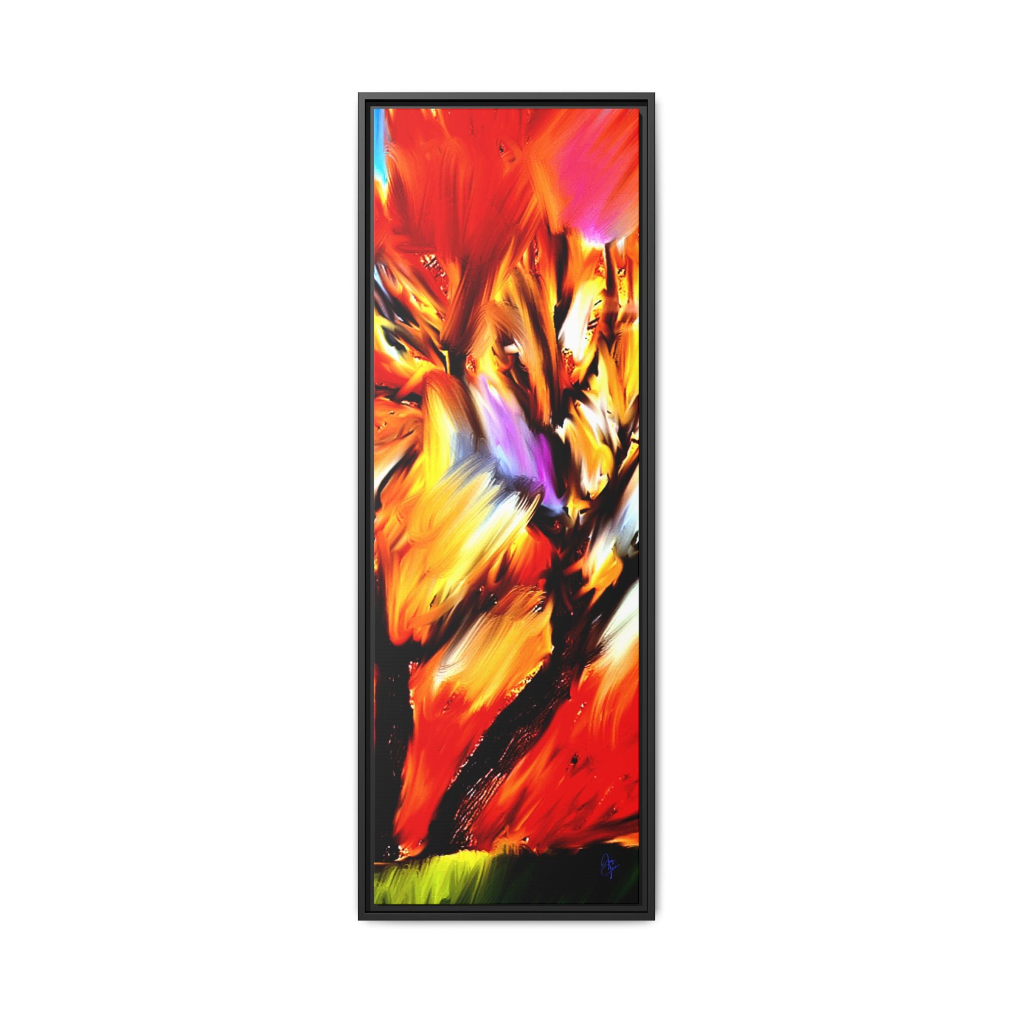 Framed Matte Canvas Print — Vibrant Tree Landscape