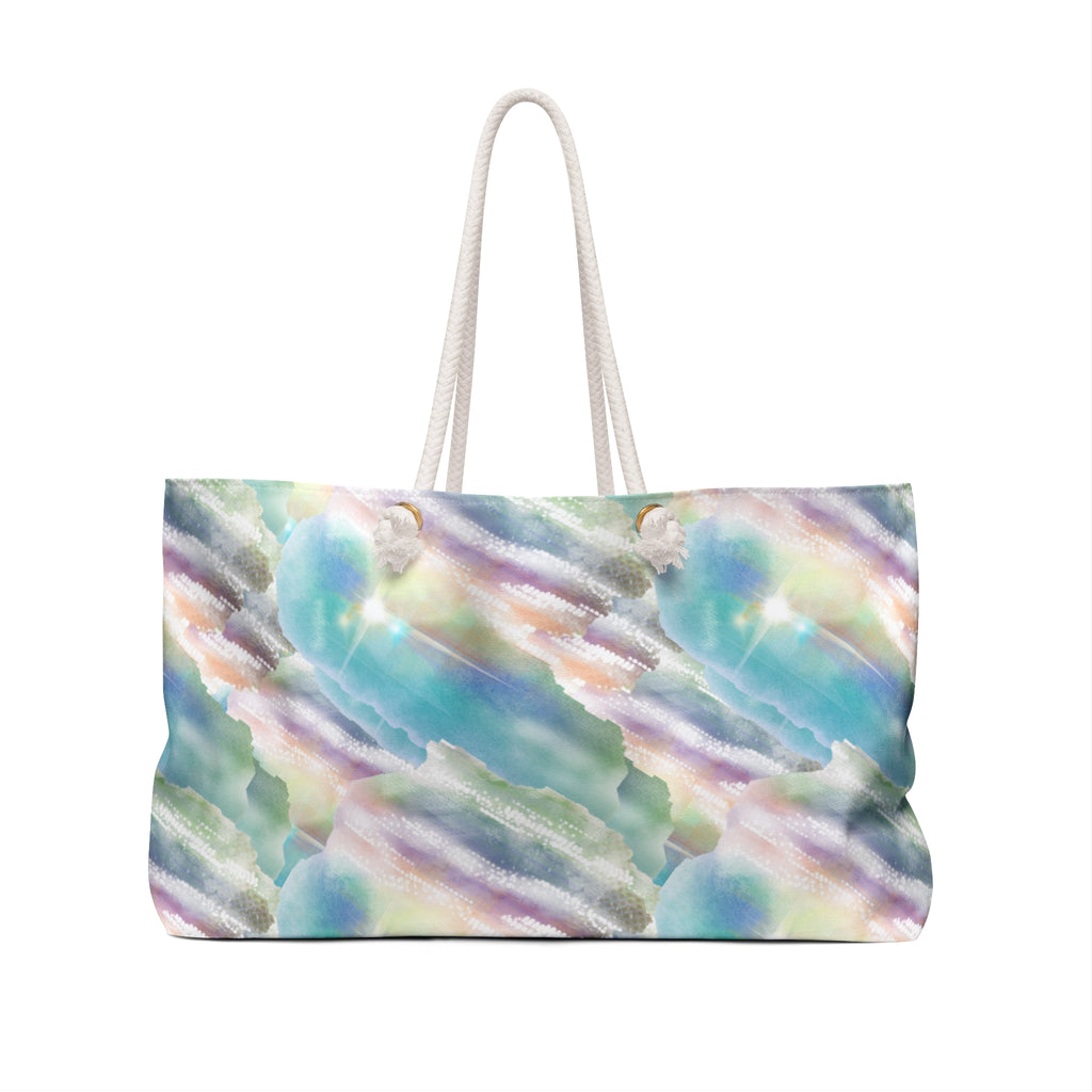 Abstract Pastel Weekender Bag – Beach Tote with Watercolor Pearl Pattern