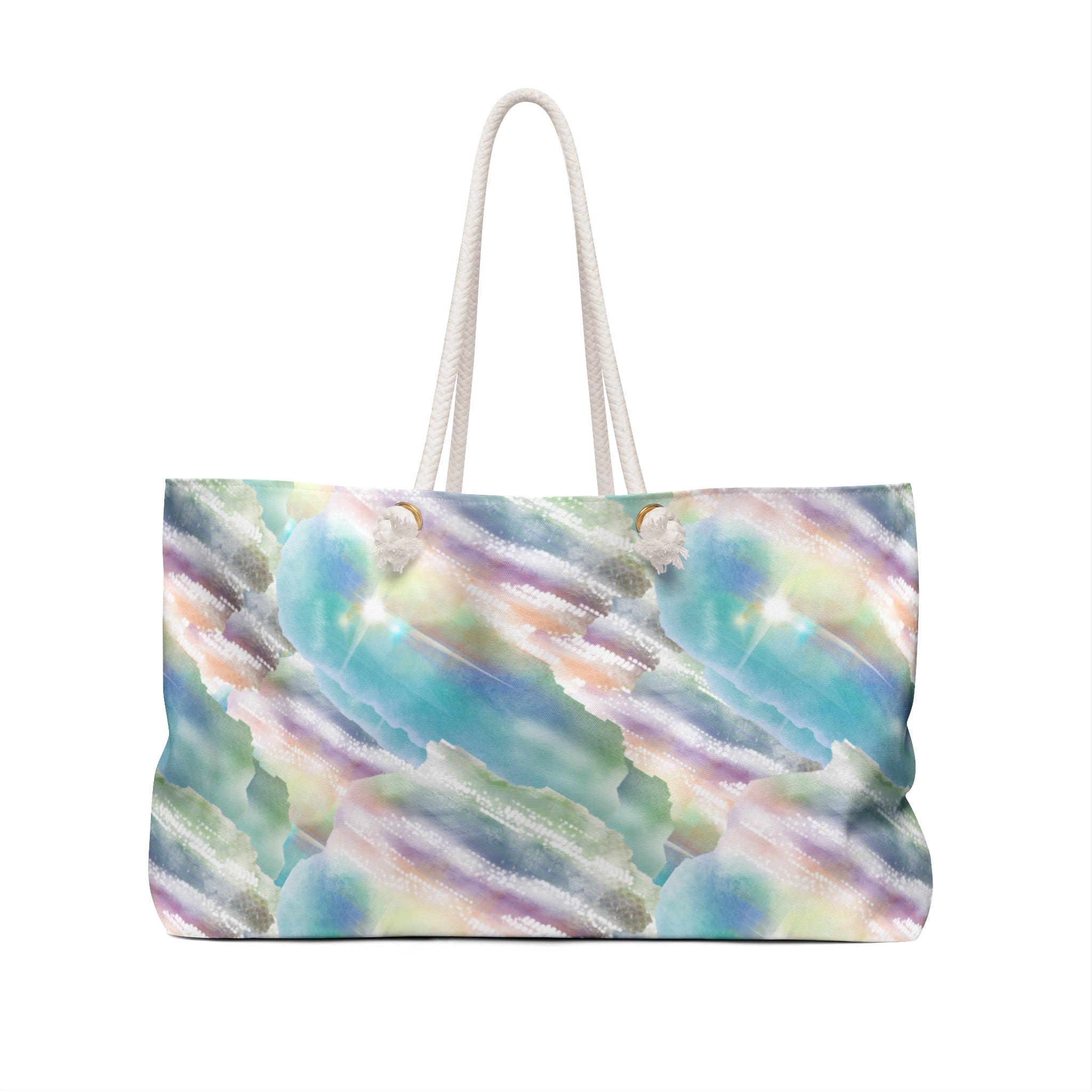 Abstract Pastel Weekender Bag – Beach Tote with Watercolor Pearl Pattern