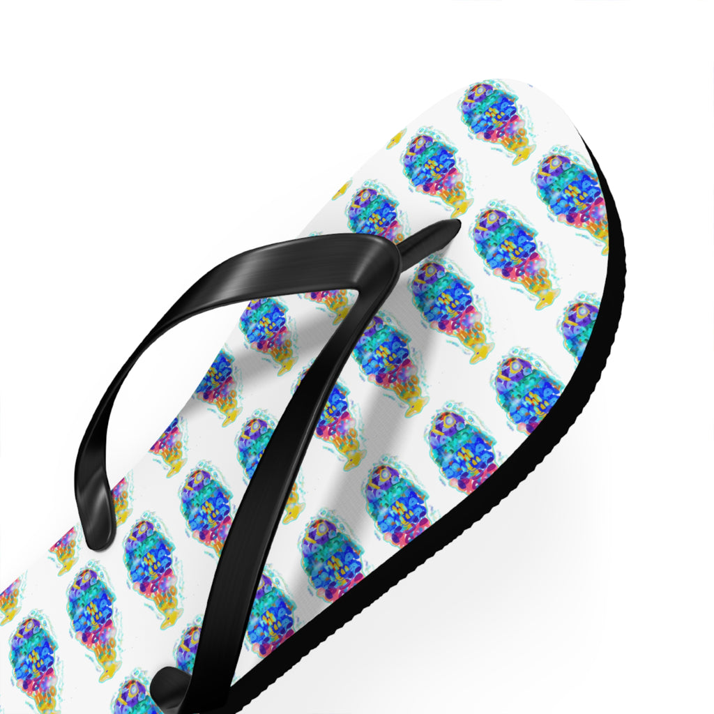 Colorful Tie-Dye Fish Flip Flops — Summer Beach Sandals