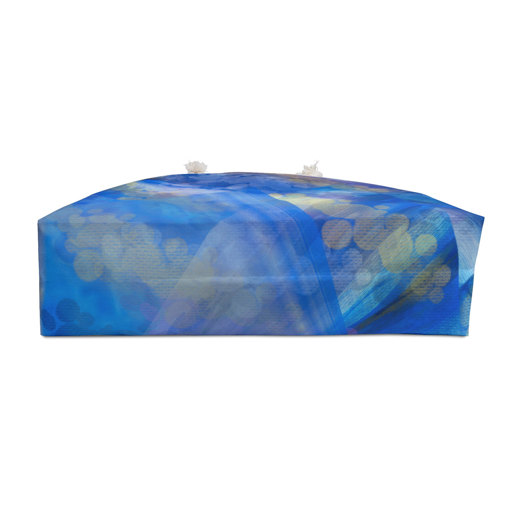 Blue Abstract Bokeh Weekender Bag – Nautical-Inspired Travel Tote