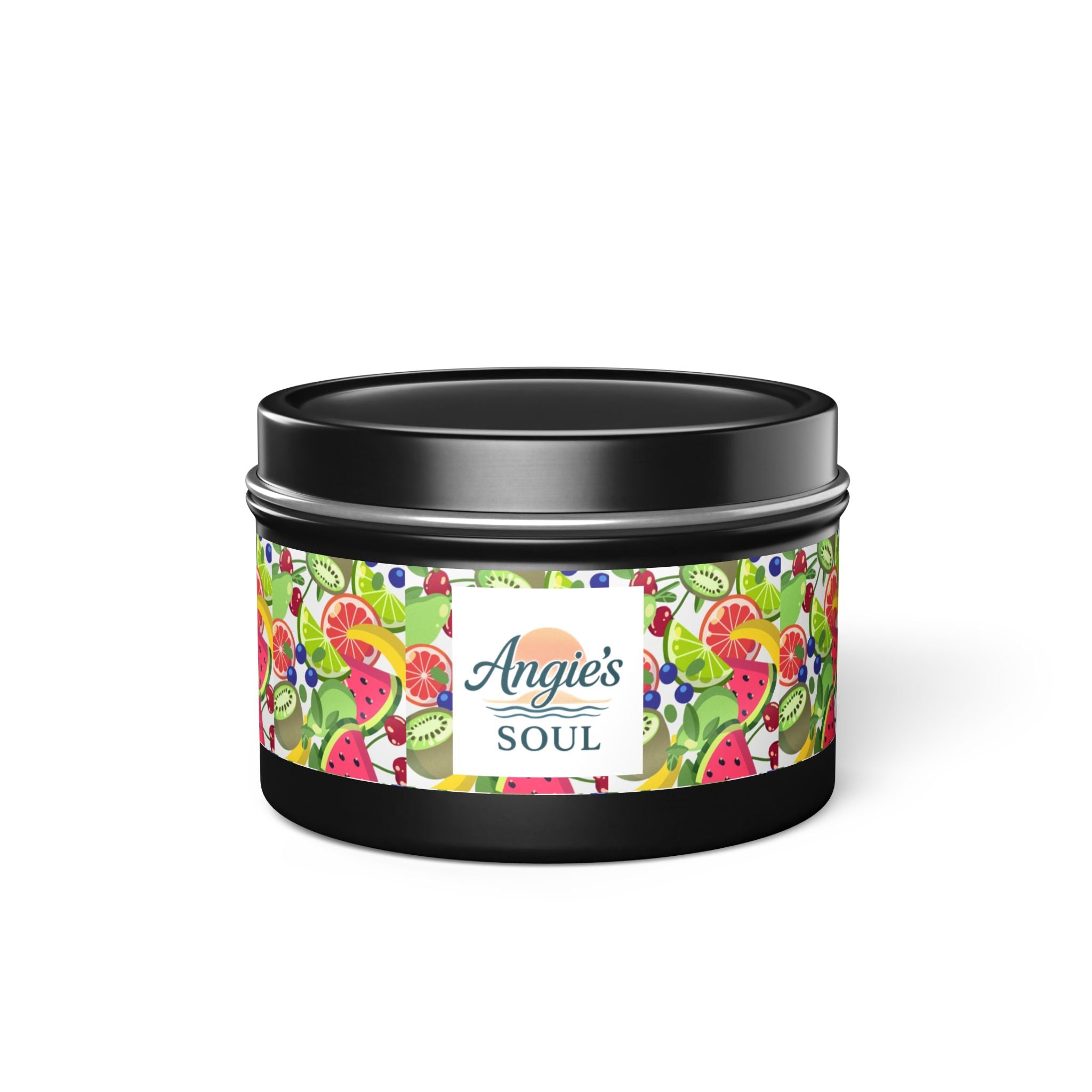 Tin Candle — Angie’s Soul Tropical Fruit Scented Tin Candle