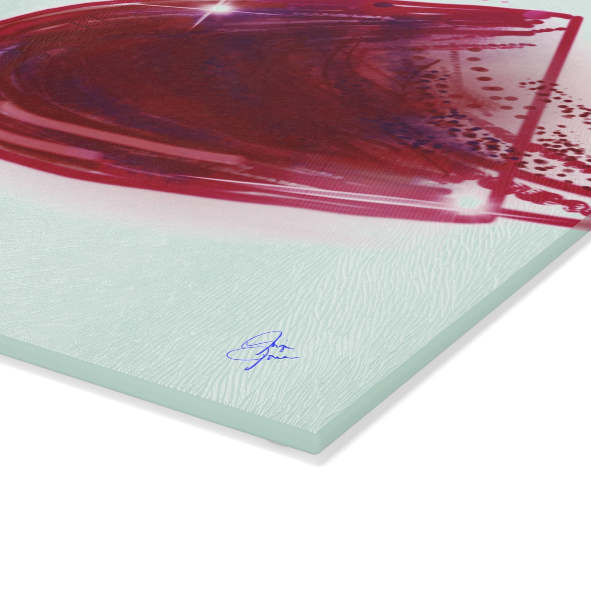 Wine Glass Glass Cutting Board — Watercolor Splash Kitchen Cutting Board, Entertaining & Gift