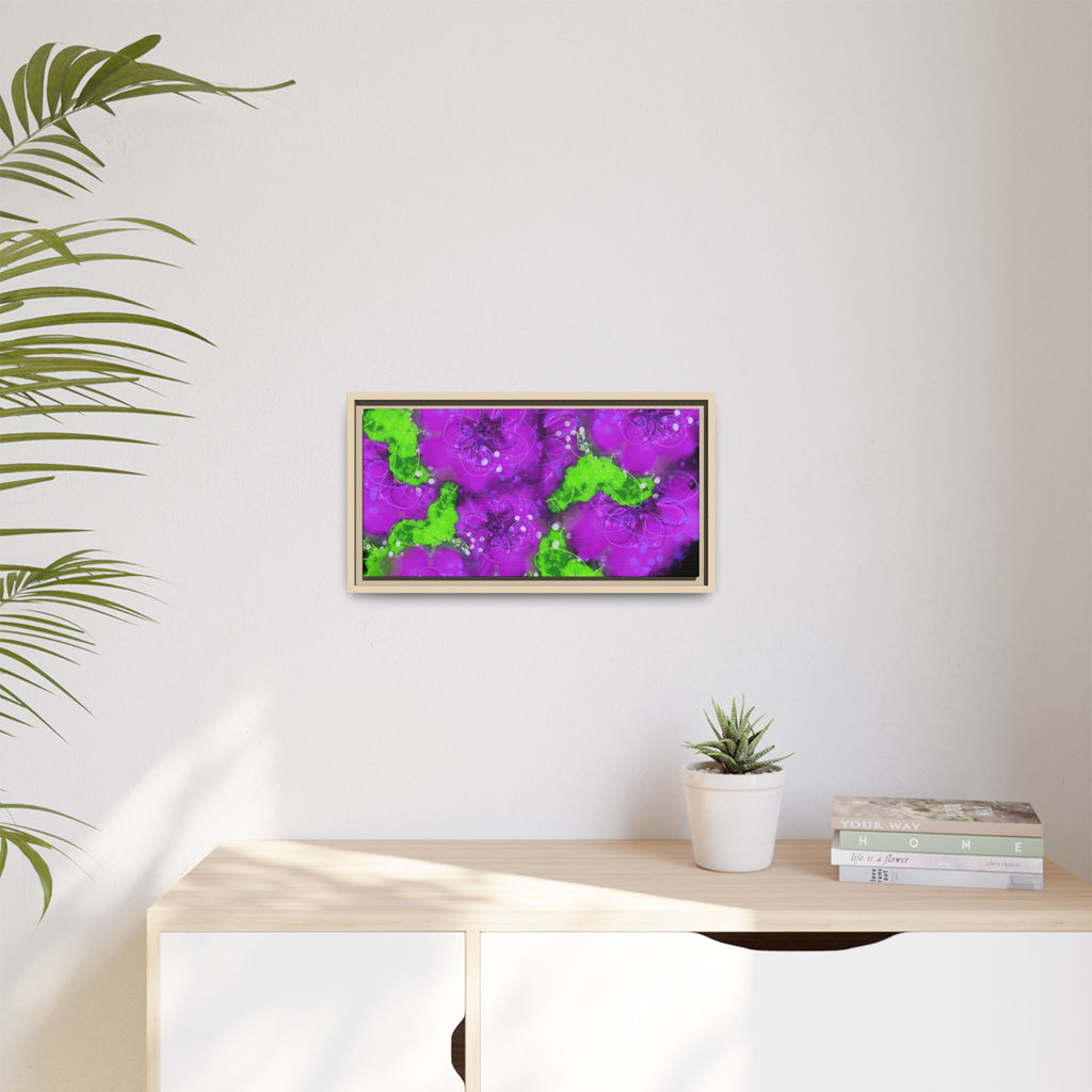Framed Floral Canvas Print — Matte Multi-Color Blooms Wall Art