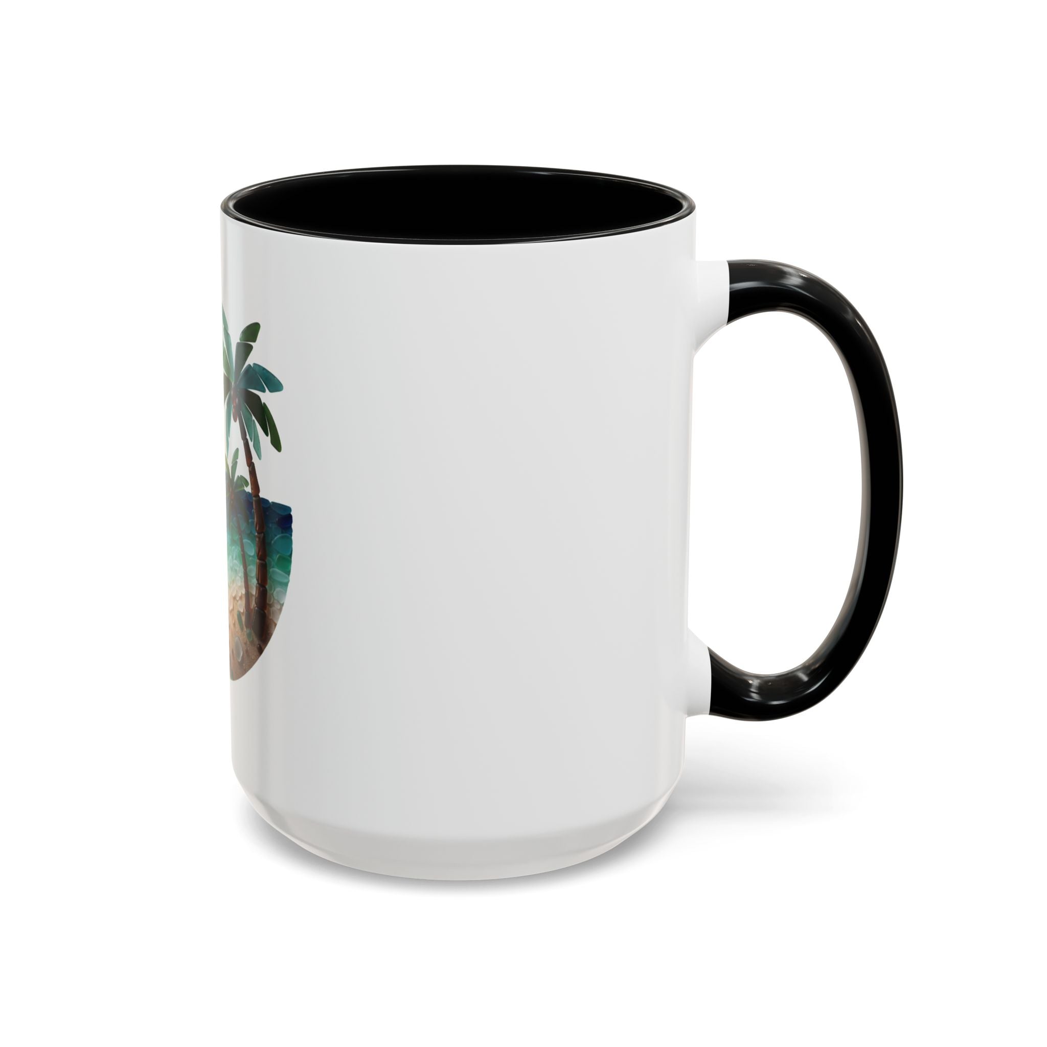 Sunset Beach Coffee Mug — Tropical Palm Ocean Sunrise Accent Mug (11/15oz)