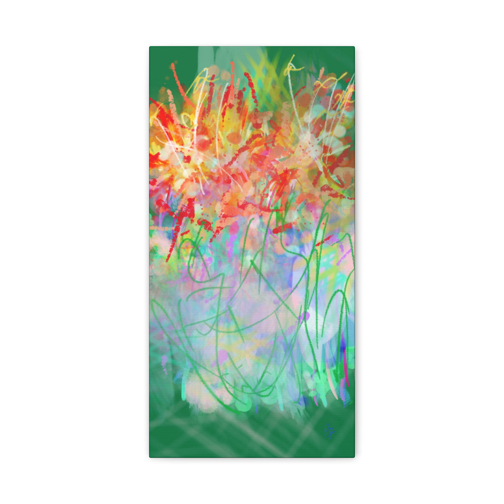 Abstract Floral Canvas Print — Colorful Spring Garden Matte Wall Art (Stretched 1.25")