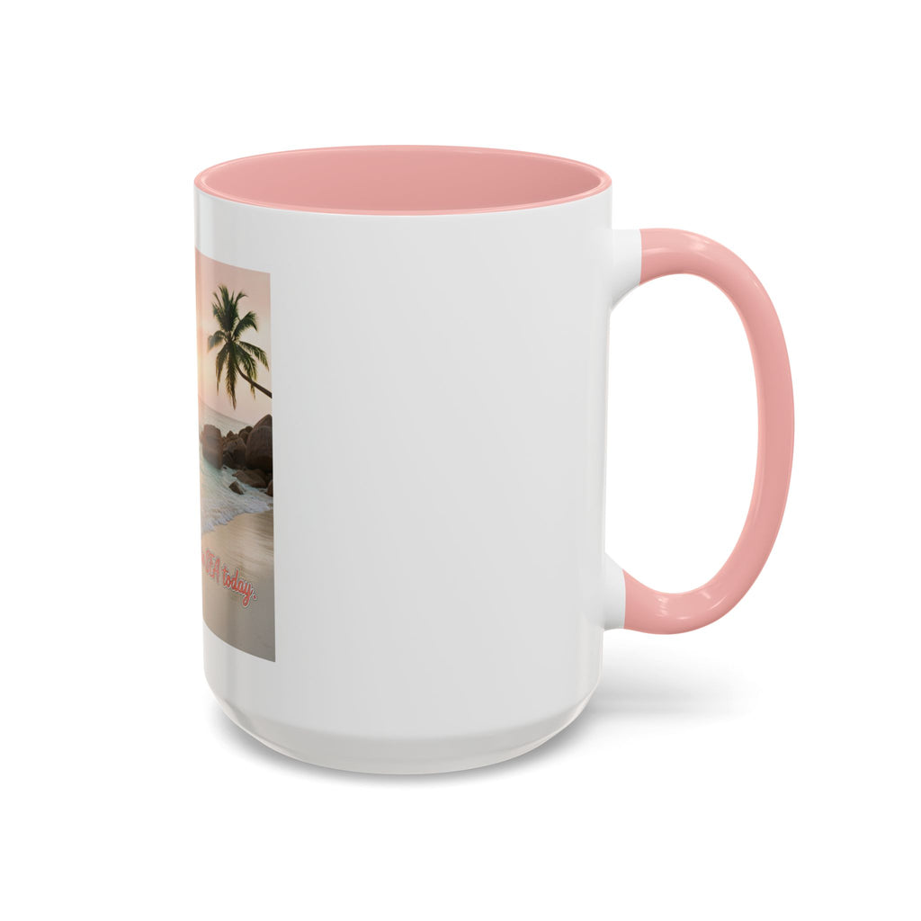 Tropical Beach Coffee Mug — Sunset Palm Ocean Accent Mug (11/15 oz)