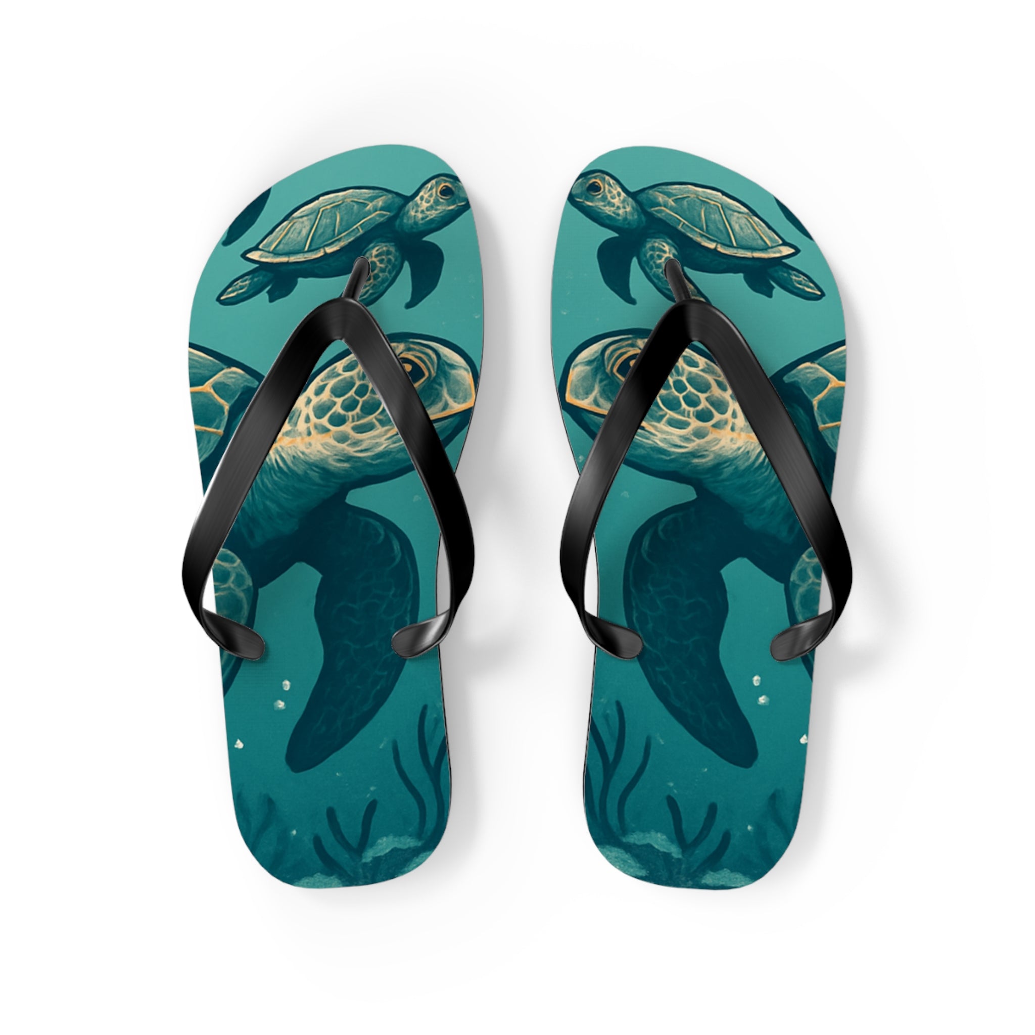 Turtle Print Flip Flops for Beach Lovers