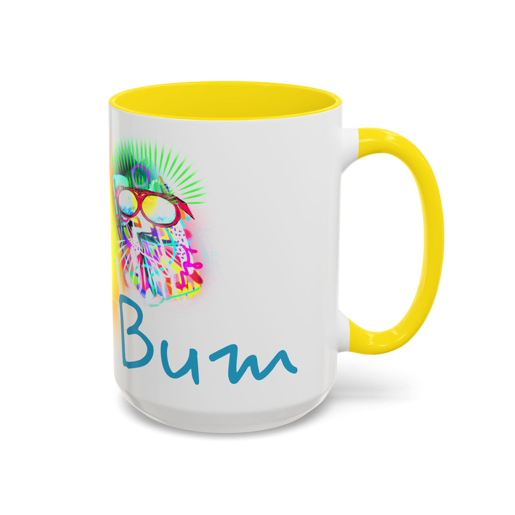 Beach Bum Coffee Mug — Colorful Retro Skull Design (11/15oz)