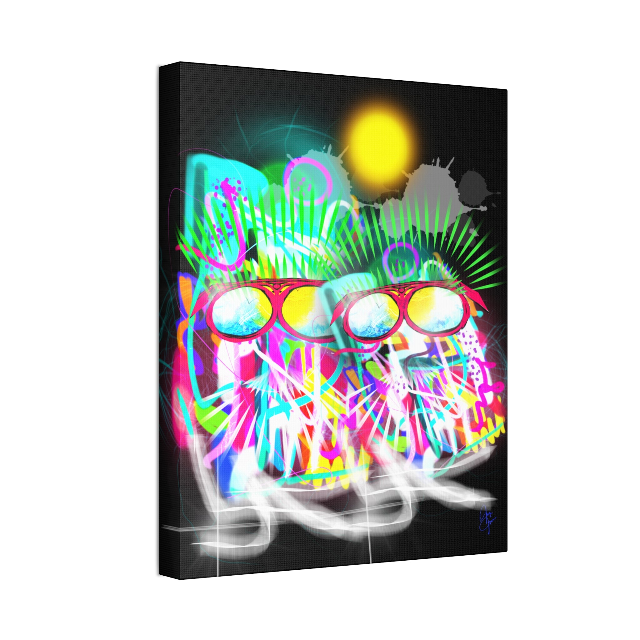 Neon Graffiti Beach Bumbs Canvas