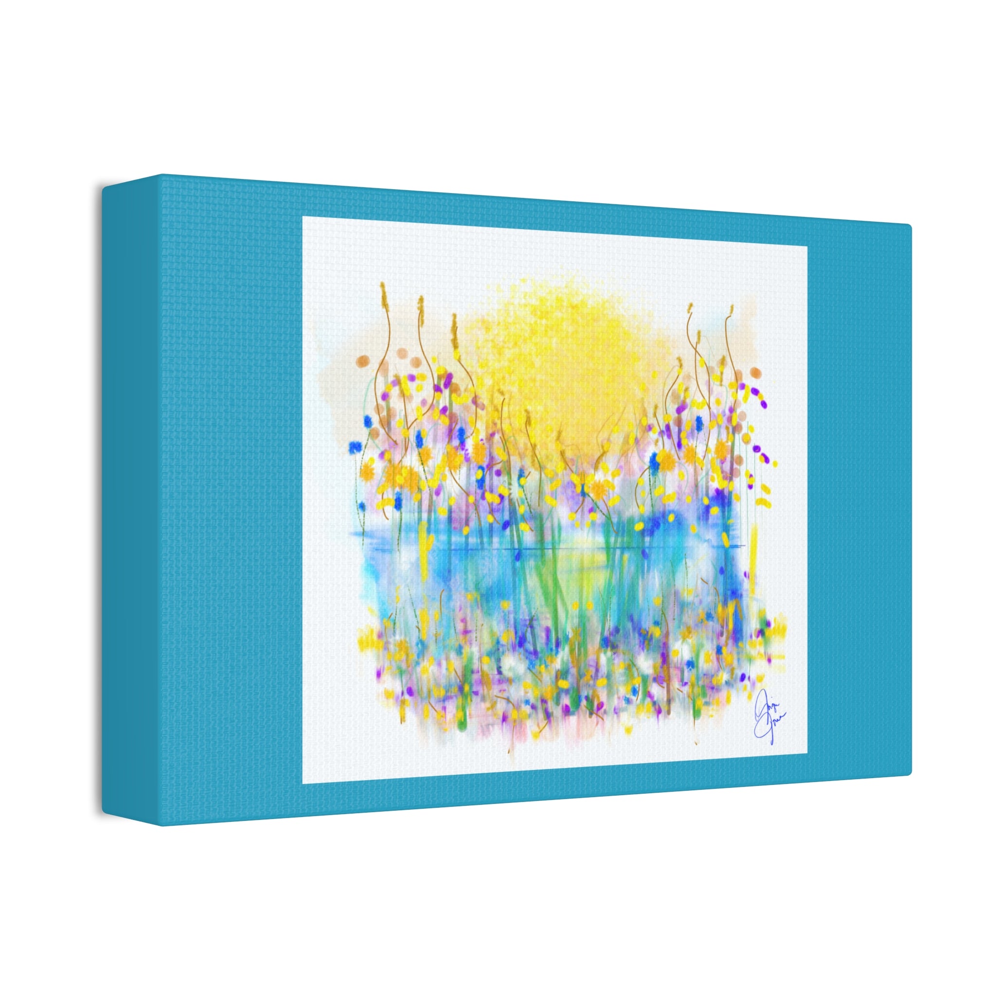 Sunburst Meadow Canvas Print — Vibrant Floral Wall Art
