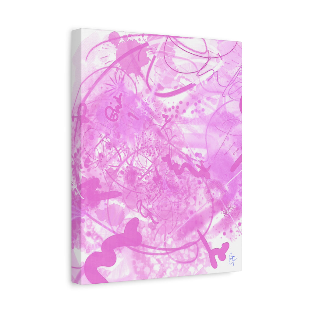Pink Abstract Graffiti Matte Canvas