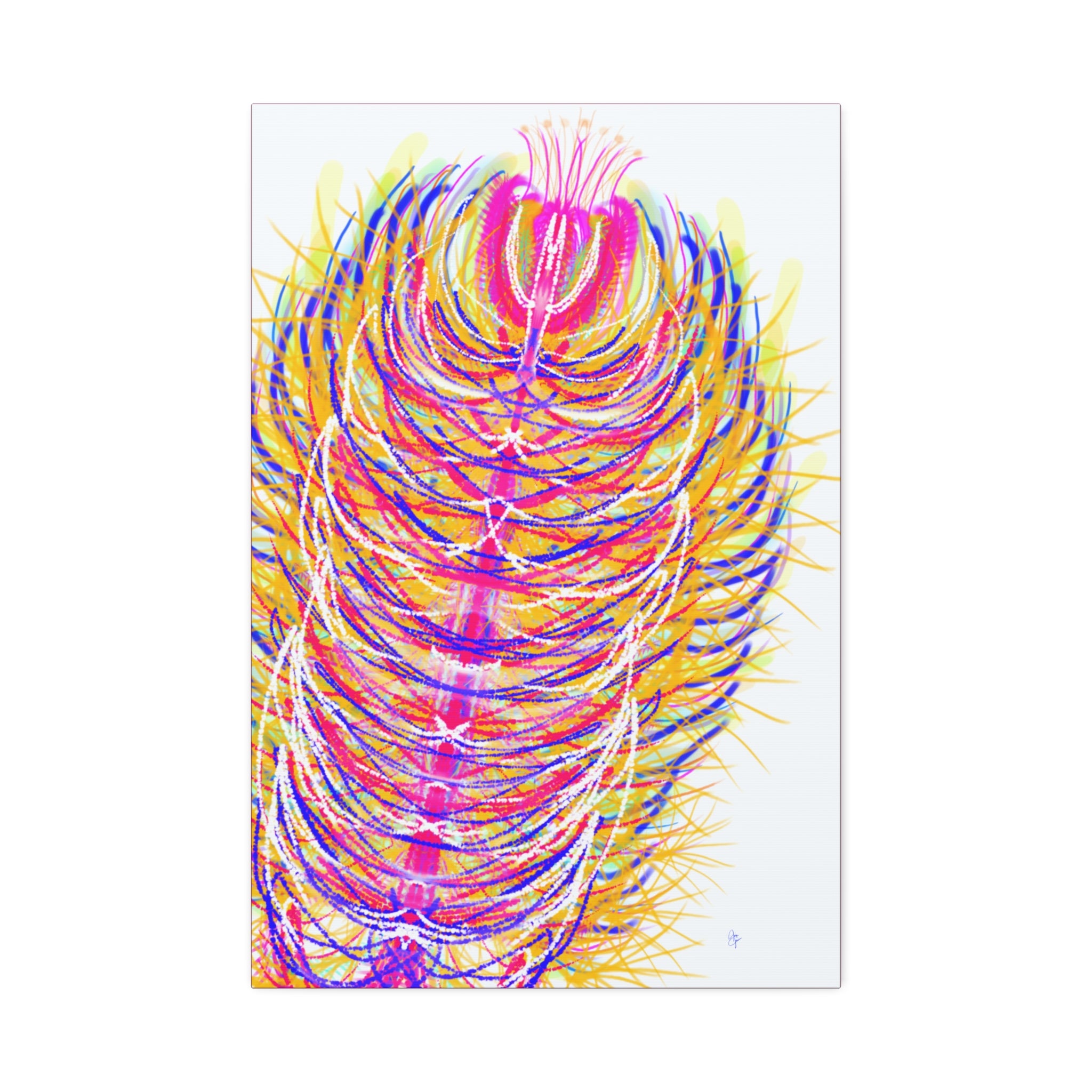 Colorful Feather Canvas Wall Art – Vibrant Abstract Plumage, Stretched 1.5"