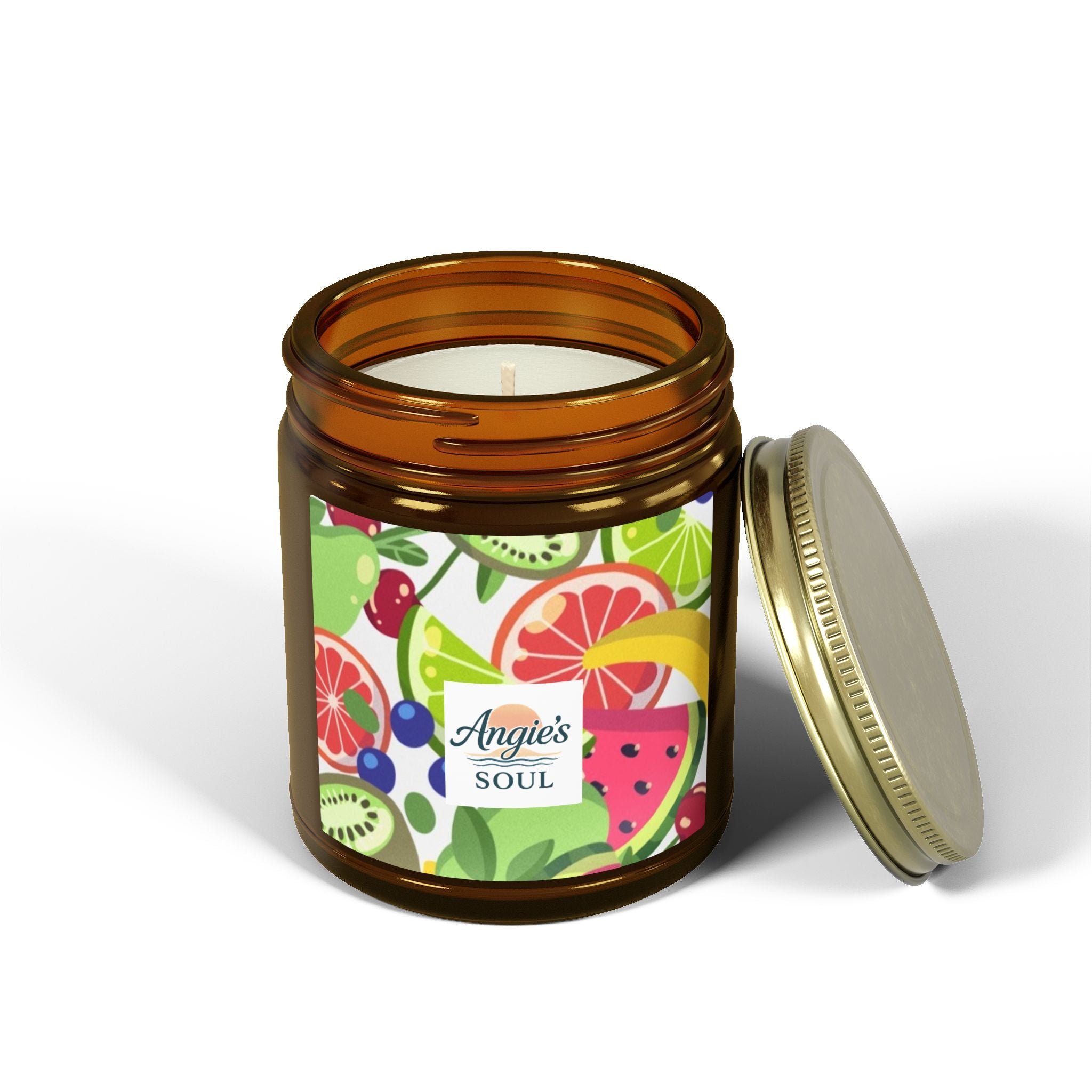 Coconut Apricot Scented Candle — Tropical Fruit Soy Jar (4oz/9oz)