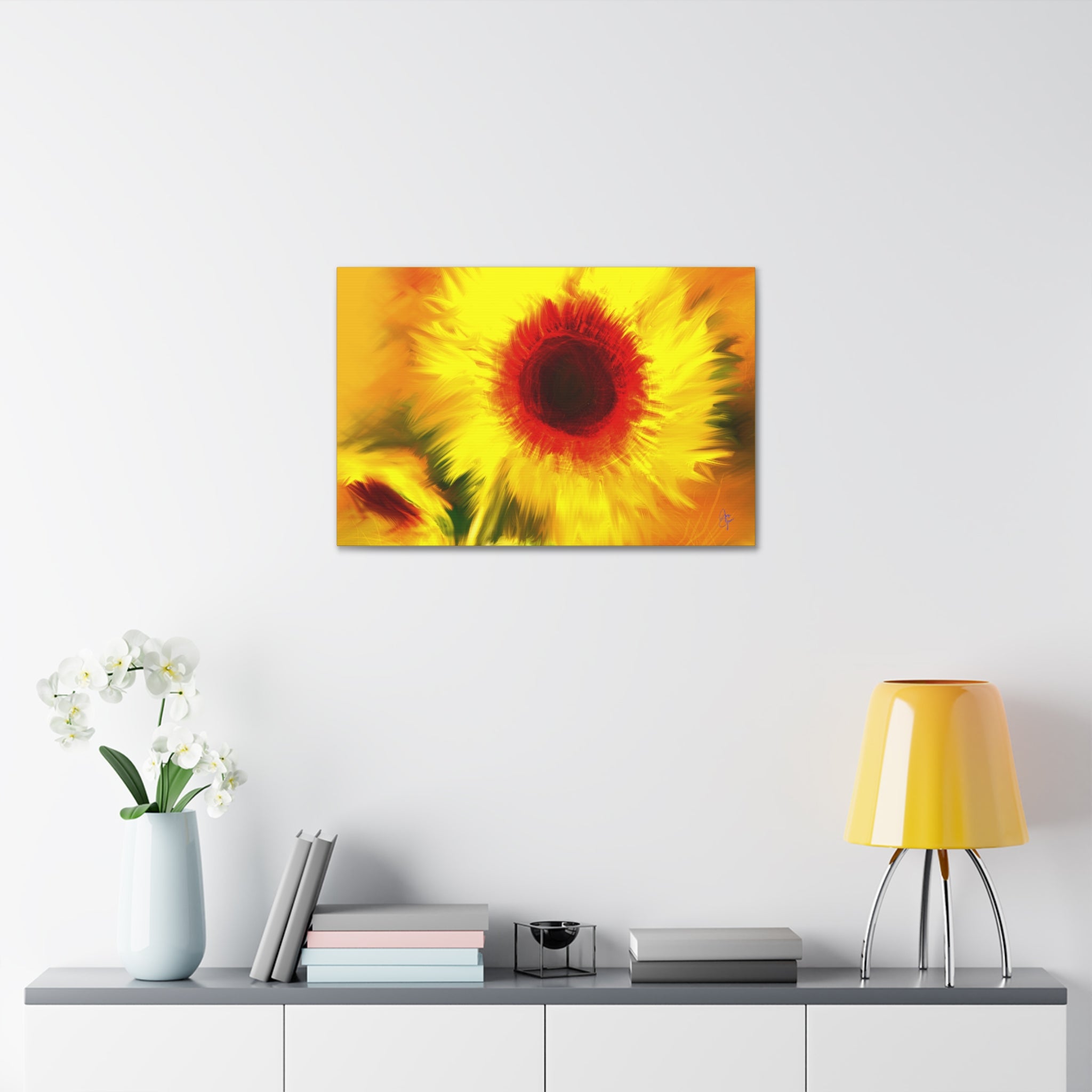Sunflower Canvas Print – Bright Yellow Floral Wall Art (Stretched 1.5")