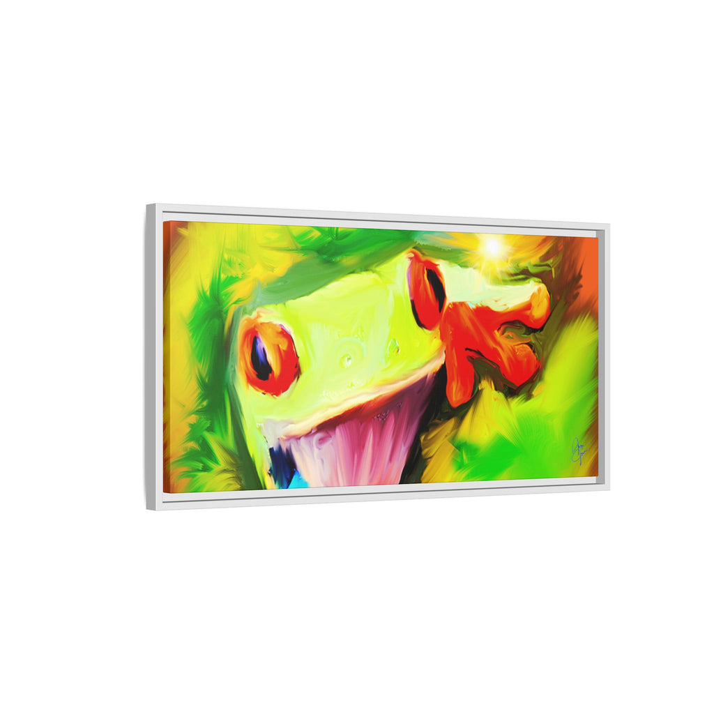 Colorful Tree Frog Matte Canvas Print — Framed Tropical Wall Art