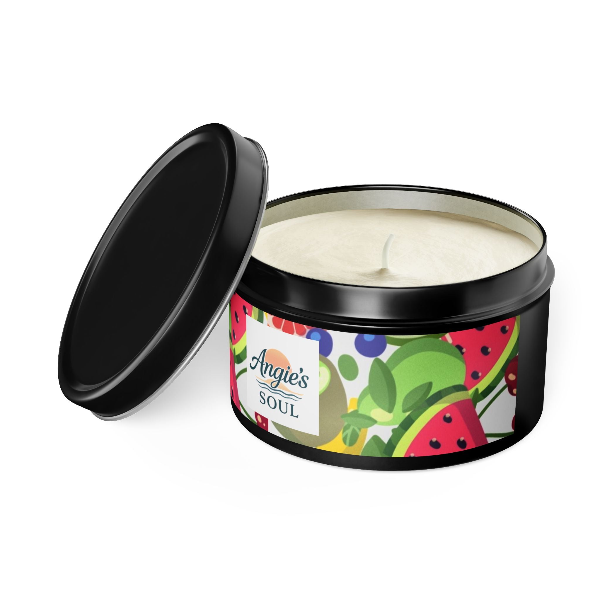 Tin Candle — Angie’s Soul Tropical Fruit Scented Tin Candle