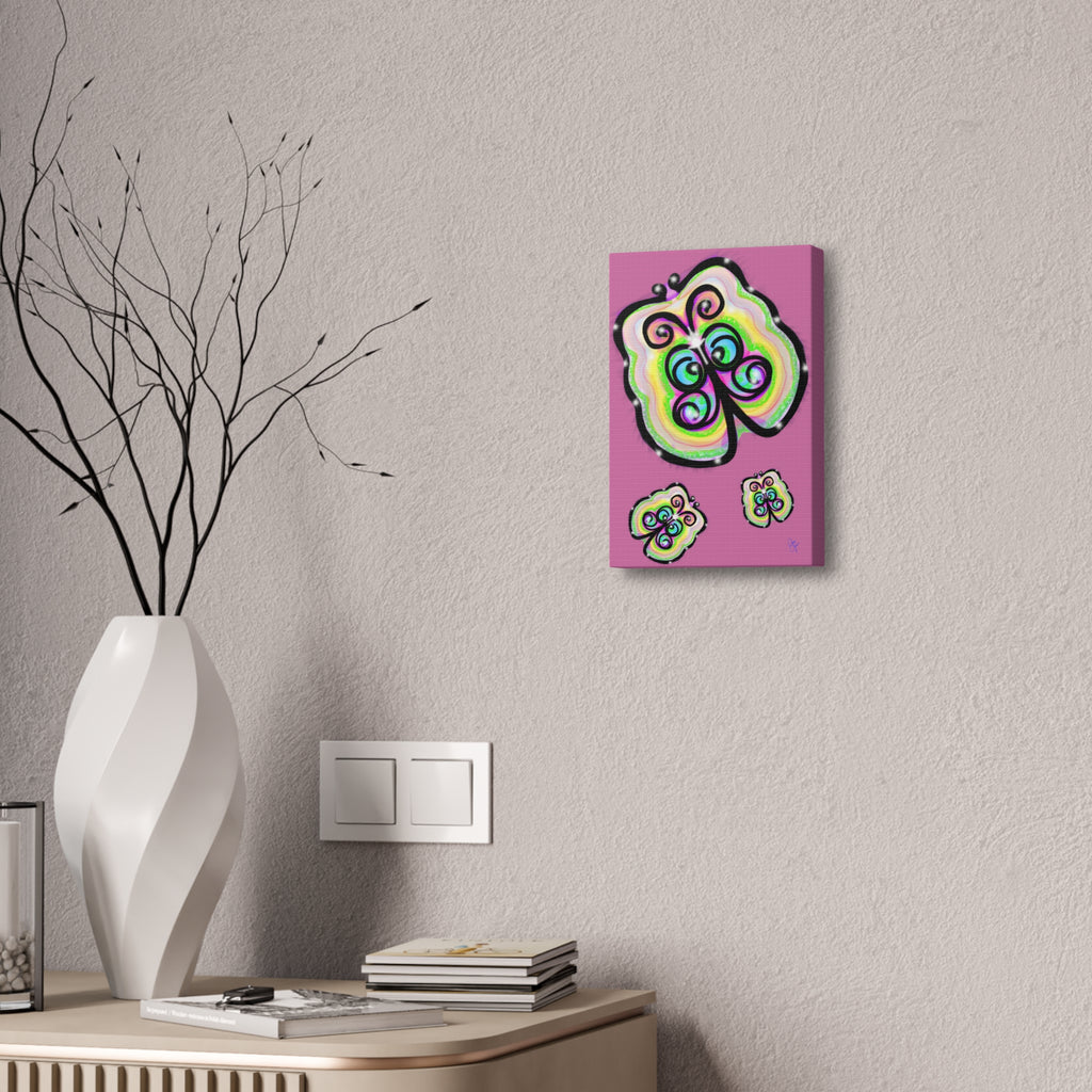 Abstract Rainbow Butterfly Canvas Print — Colorful Pop Art Wall Decor (Stretched 1.5")