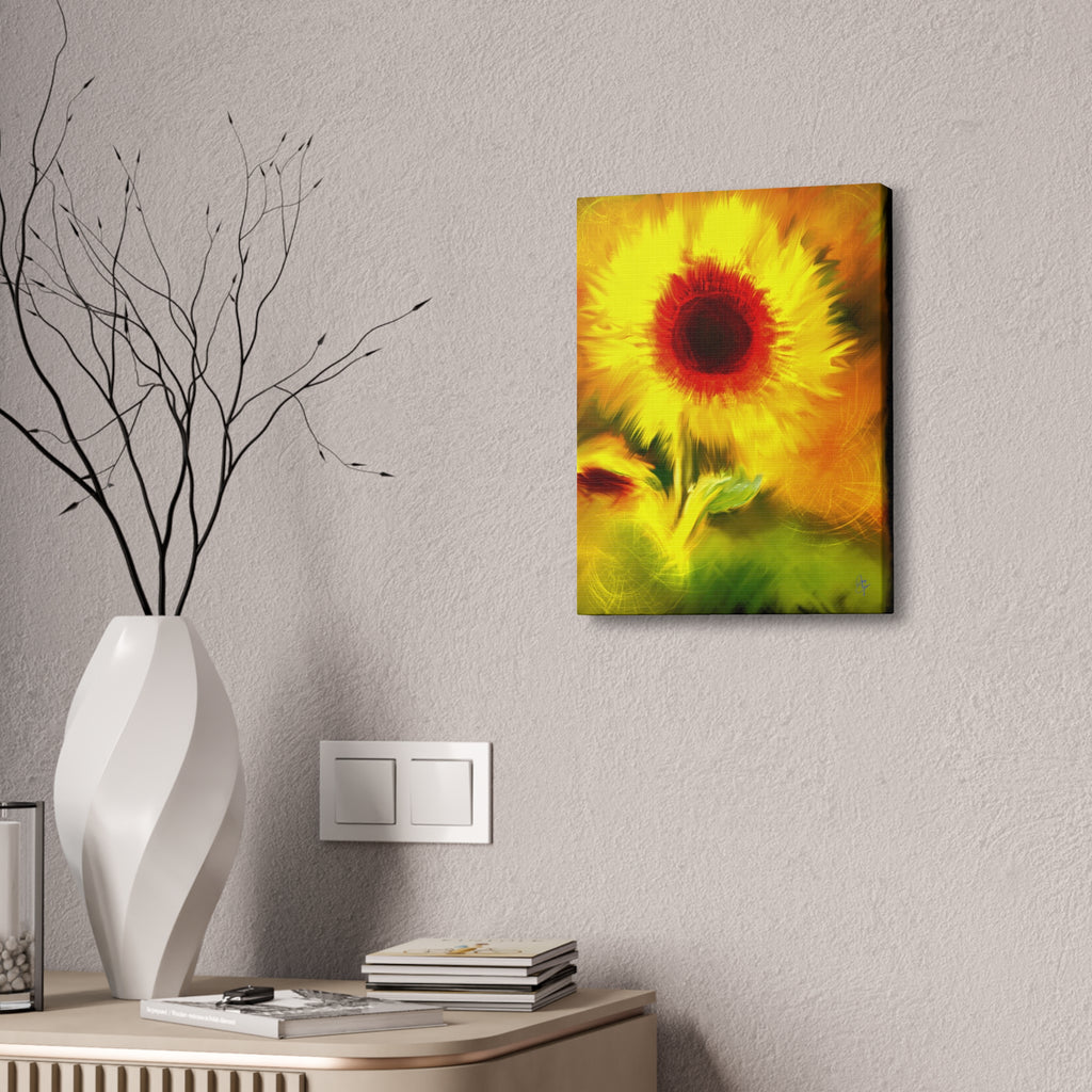 Sunflower Canvas Print – Bright Yellow Floral Wall Art (Stretched 1.5")