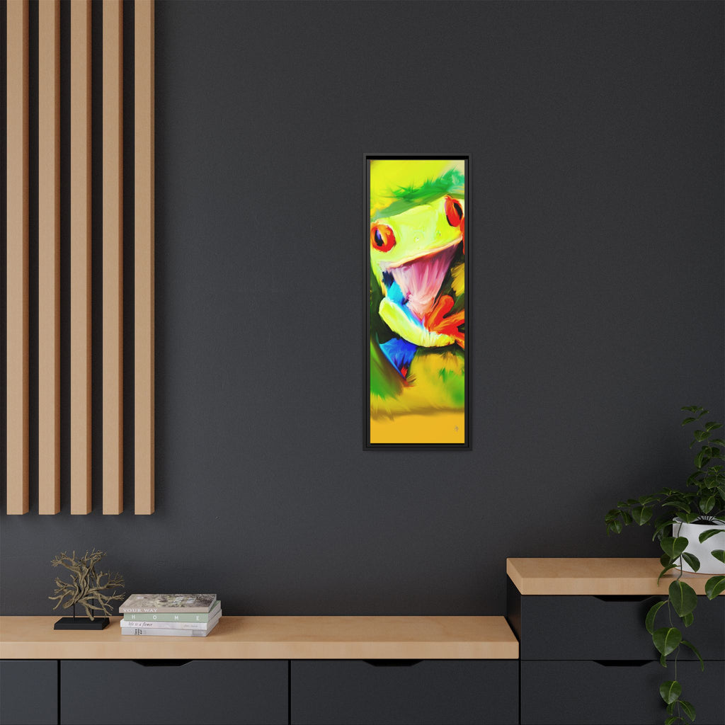 Colorful Tree Frog Matte Canvas Print — Framed Tropical Wall Art